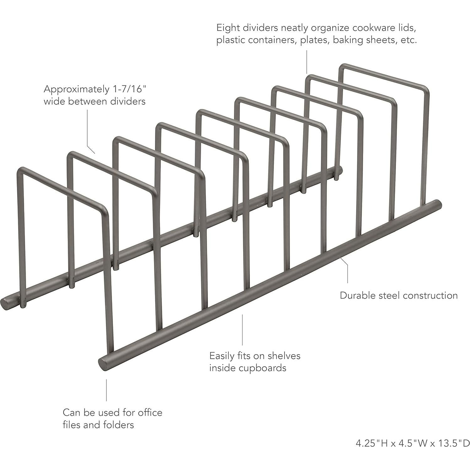 Soporte para Secar Platos Spectrum Euro Gris Industrial 34x11.4 cm