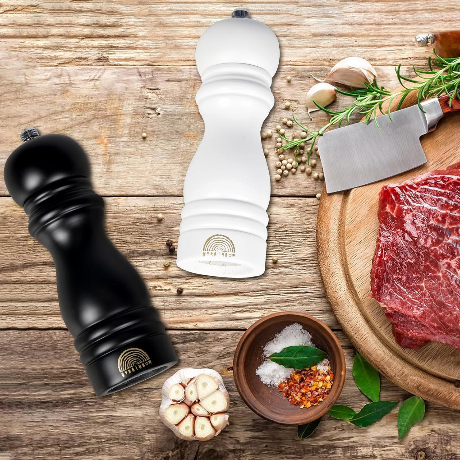 Juego de Molinillos de Sal y Pimienta de Madera 18 cm