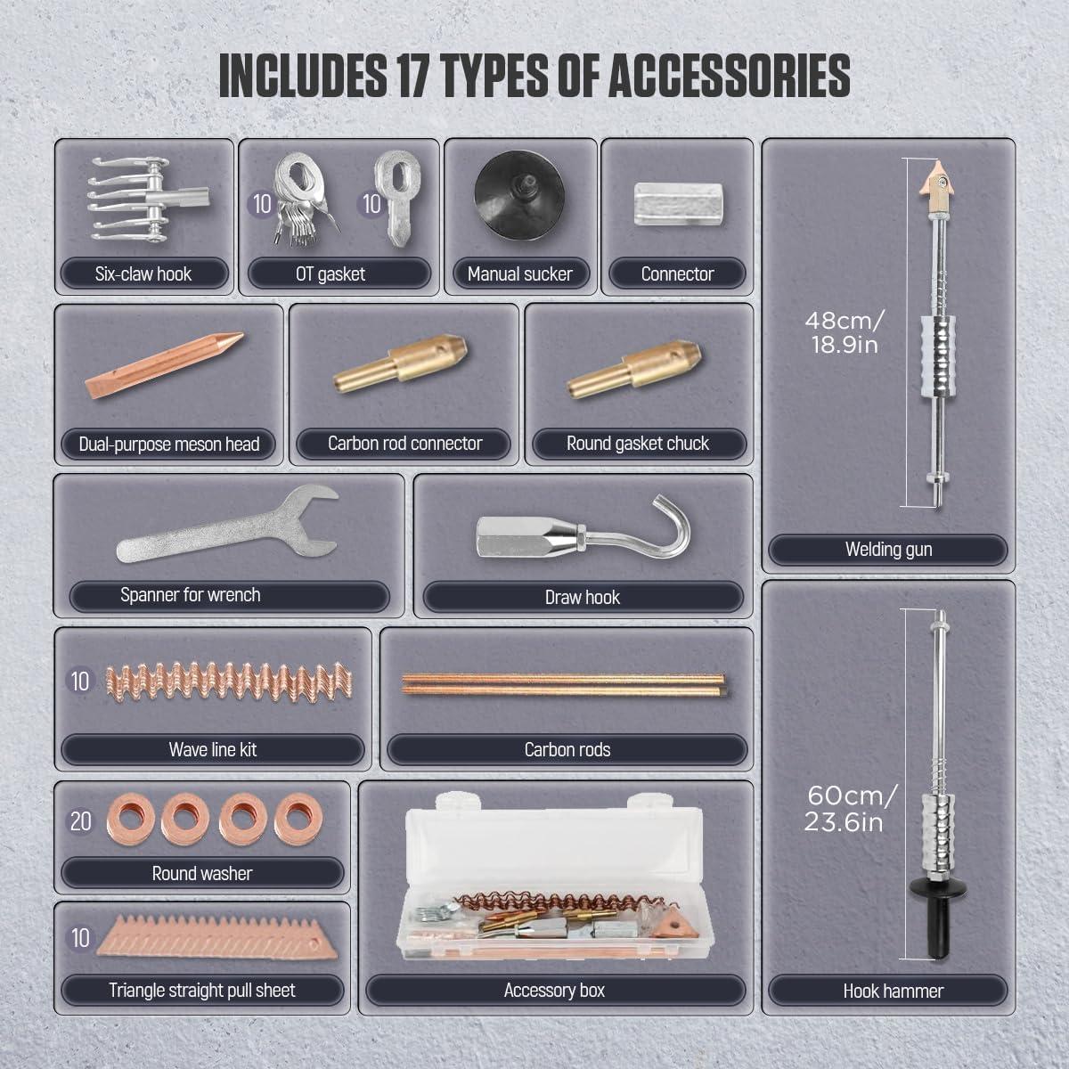 CMTOOL Soldador de Abolladuras 3000W 3800A con Accesorios