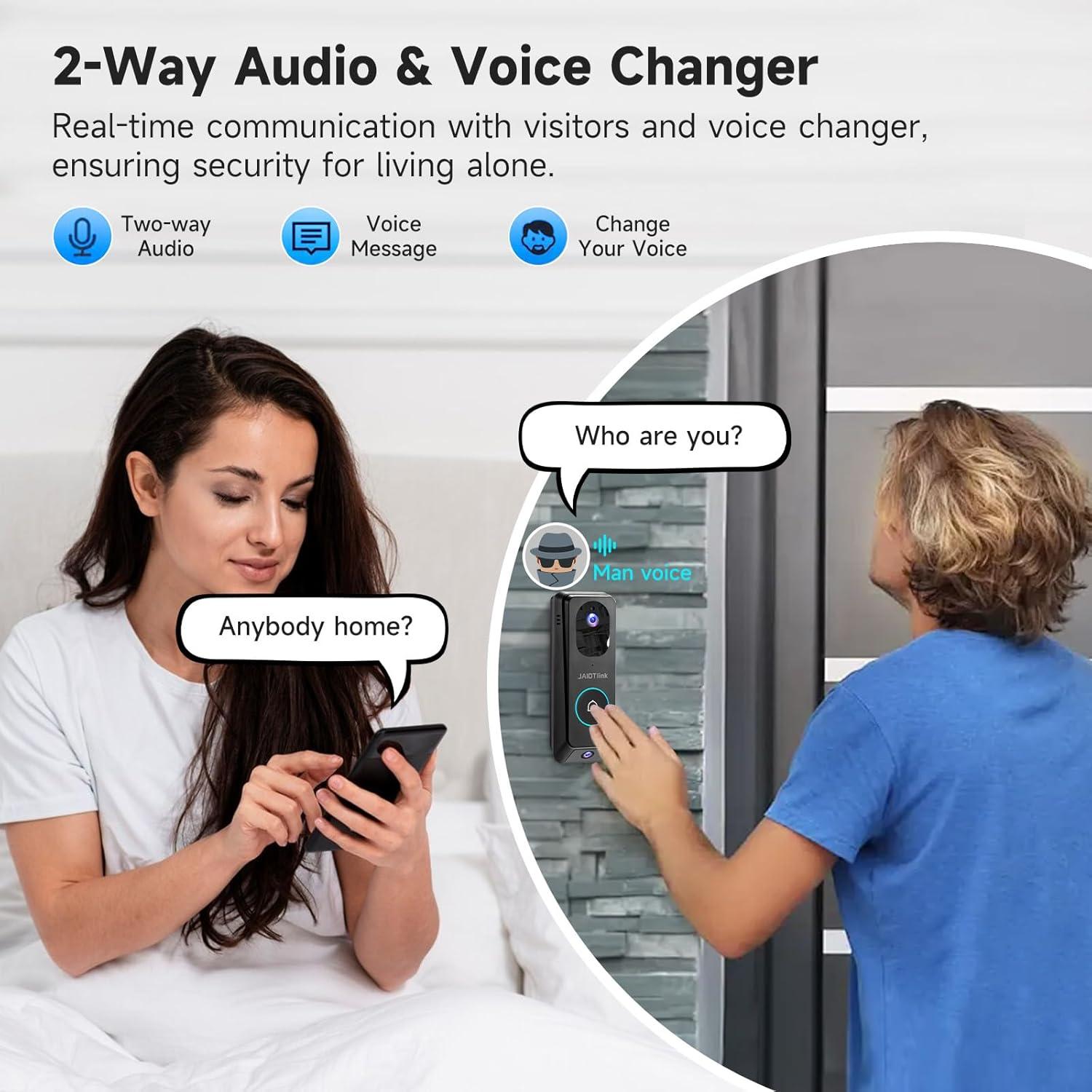 Cámara Timbre Video Inalámbrica 2K JAIOTlink con SD 64GB