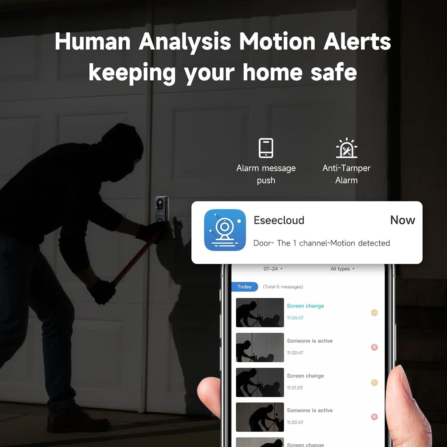 Cámara Timbre Video Inalámbrica 2K JAIOTlink con SD 64GB