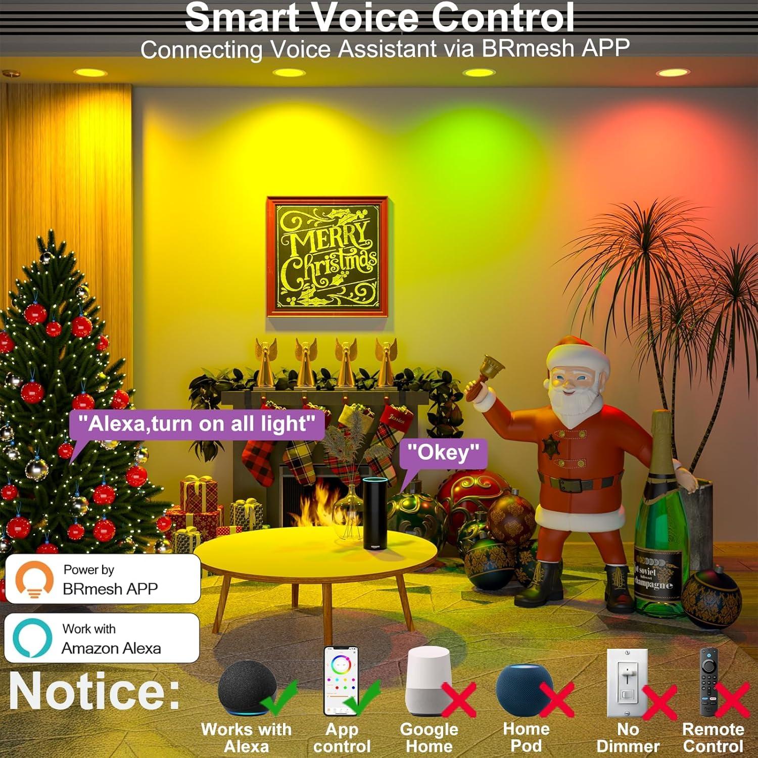 Downlight LED Inteligente 12W SikSog 4" RGB+CCT 12 Piezas