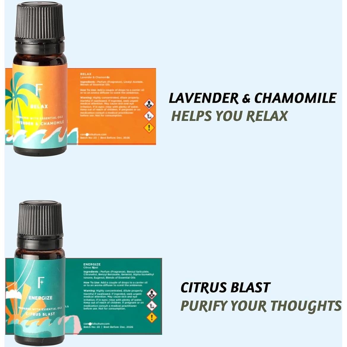 Set de 6 Aceites Esenciales Folkulture 10ml - Aromas Relajantes