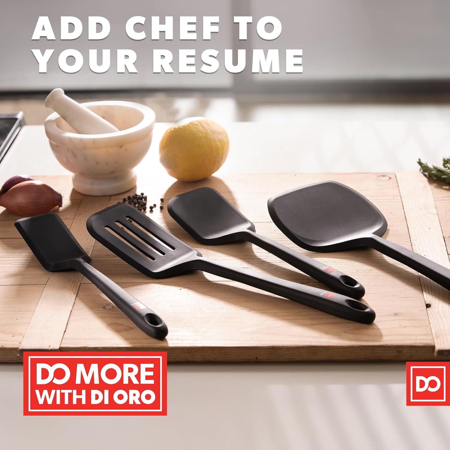 Conjunto de Espátulas de Silicona DI ORO - 4 Piezas Negro