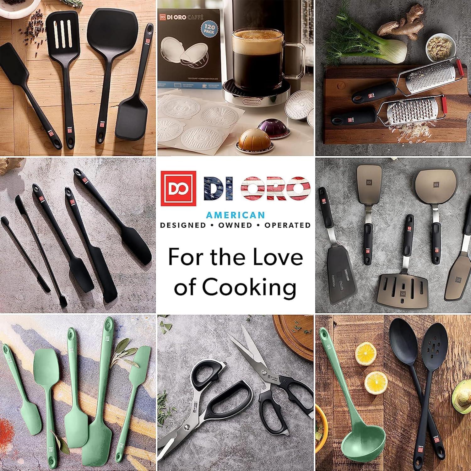 Conjunto de Espátulas de Silicona DI ORO - 4 Piezas Negro