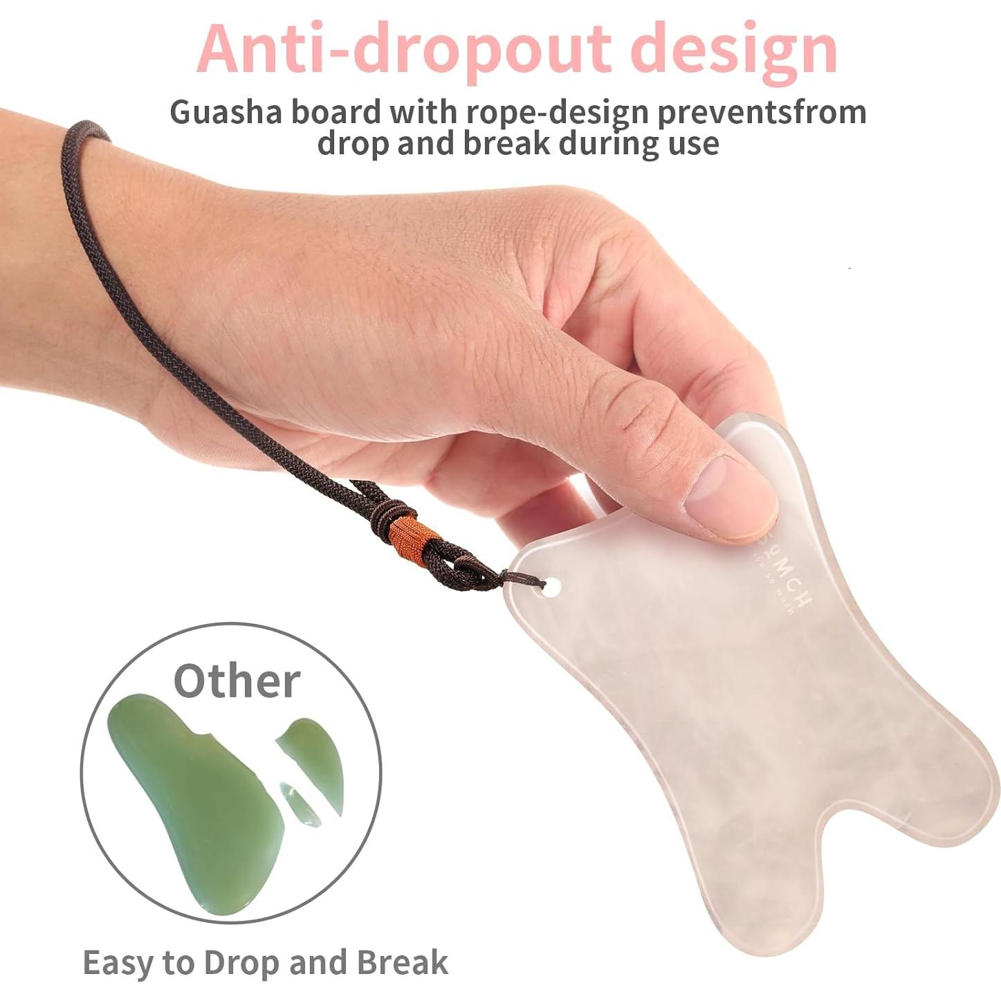 Set de Cuidado de la Piel Lusomch Gua Sha Jade Rosa 3 en 1