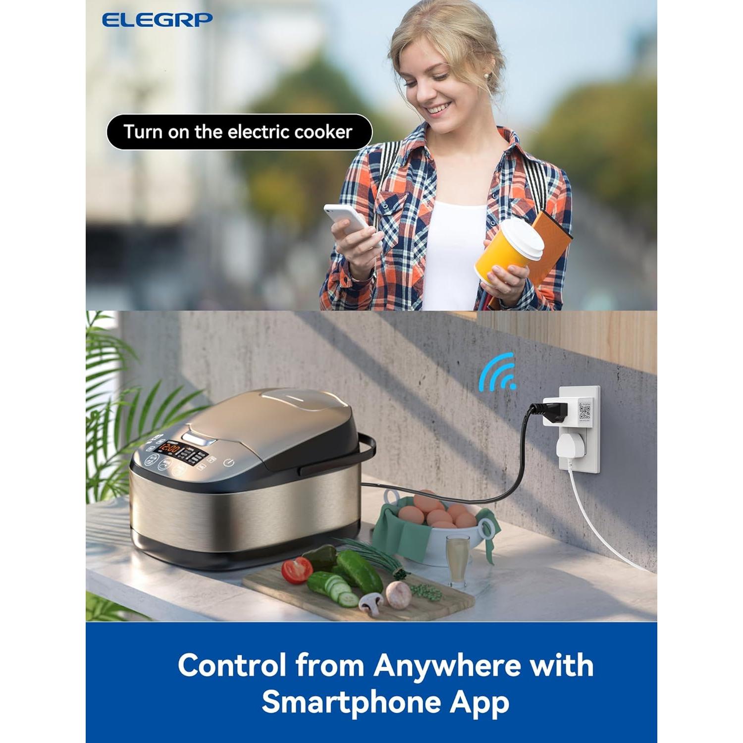 Enchufe Inteligente Mini ELEGRP 15A 1800W Compatible Matter