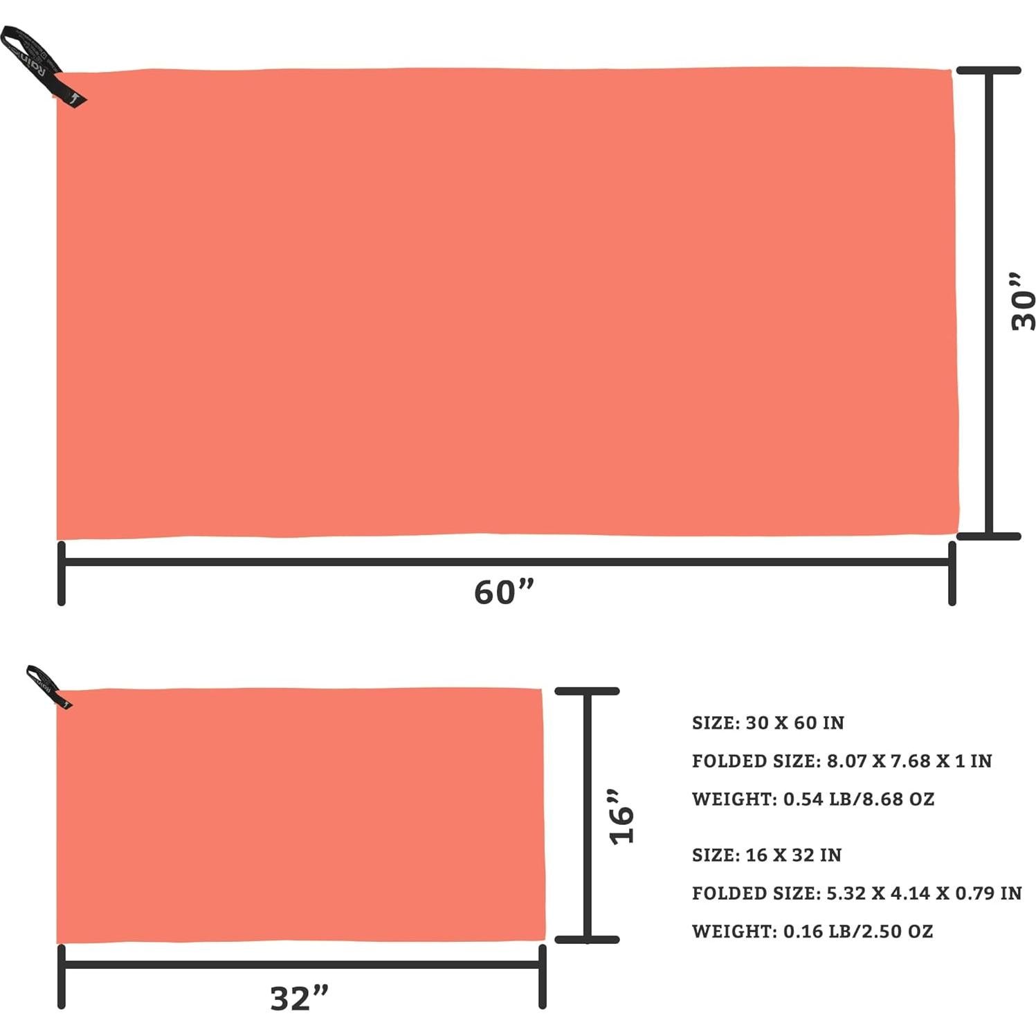 Toalla de viaje microfibra Rainleaf 2 Piezas 76x152cm y 41x81cm