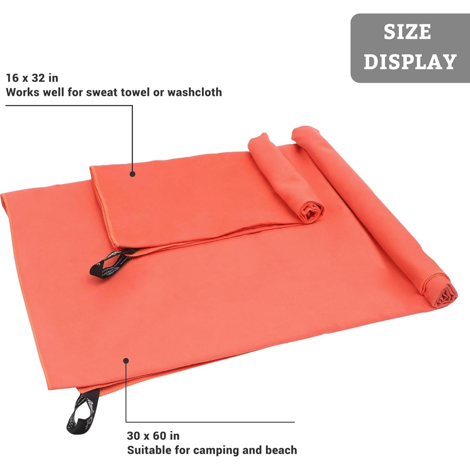 Toalla de viaje microfibra Rainleaf 2 Piezas 76x152cm y 41x81cm