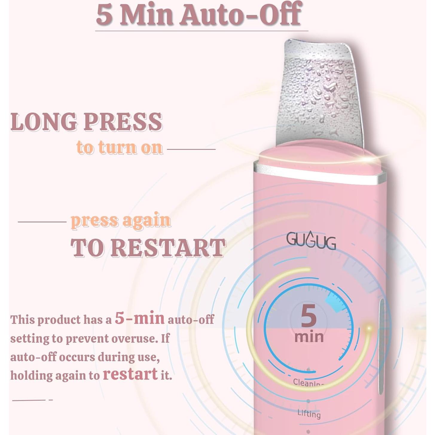 Espátula Facial GUGUG BS-357 Limpiador de Poros 4 Modos Rosa