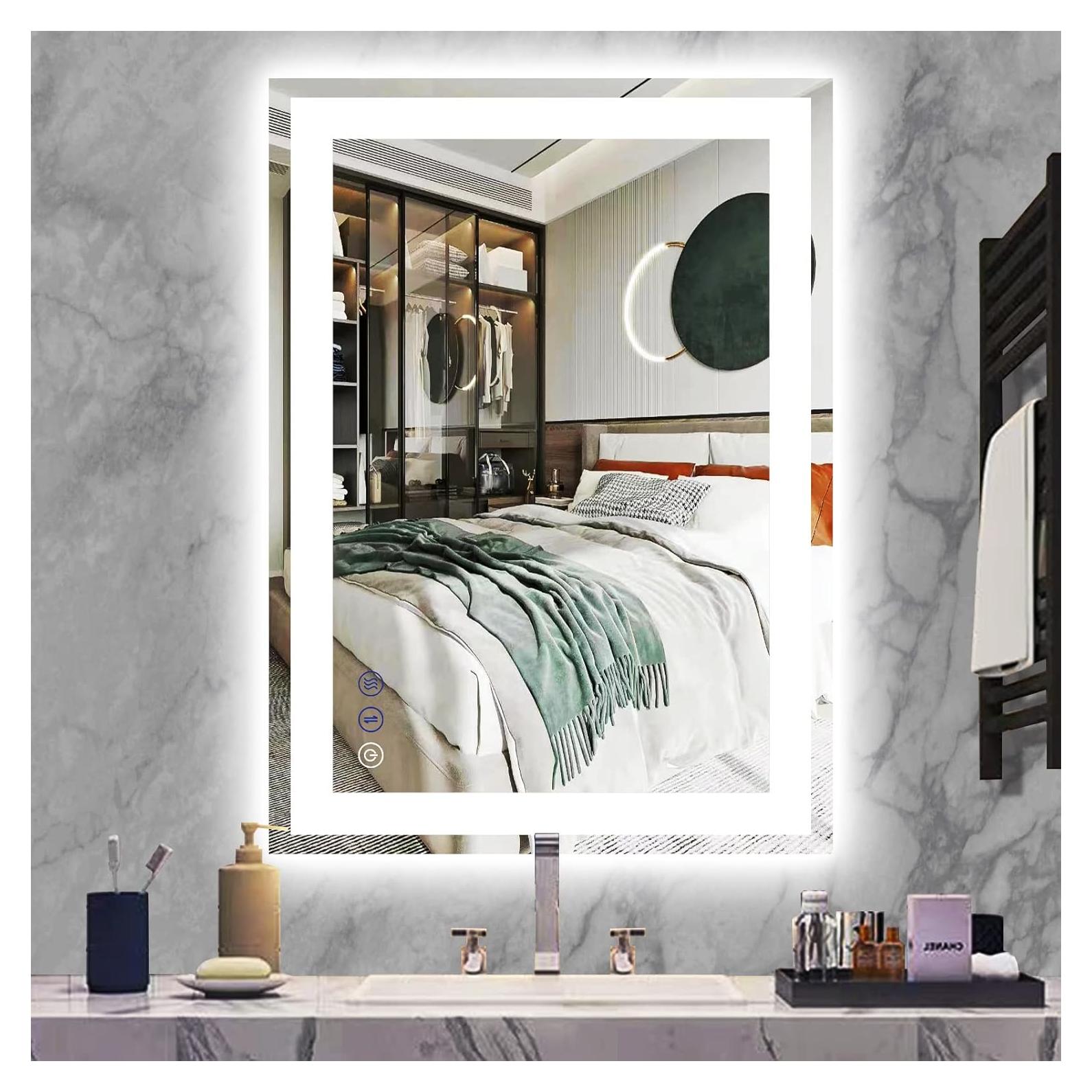 Espejo de Baño THEKLA 76 x 50 cm LED Táctil 3 Colores