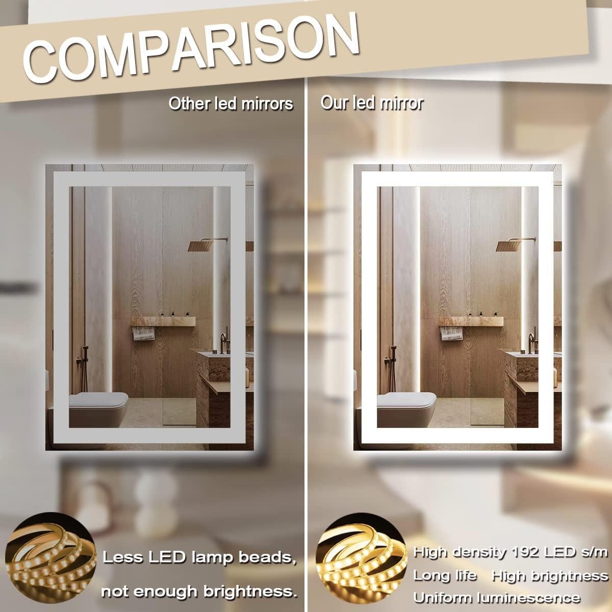 Espejo de Baño THEKLA 76 x 50 cm LED Táctil 3 Colores