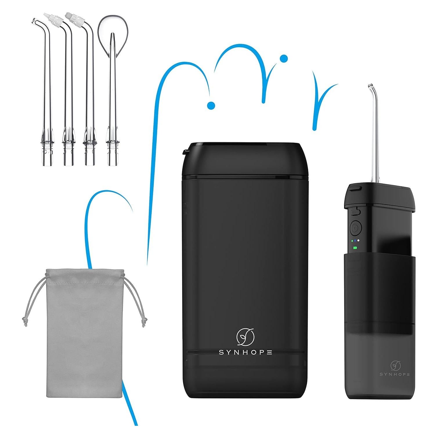 Irrigador Oral Portátil SYNHOPE M6P Negro, 3 Modos, IPX7