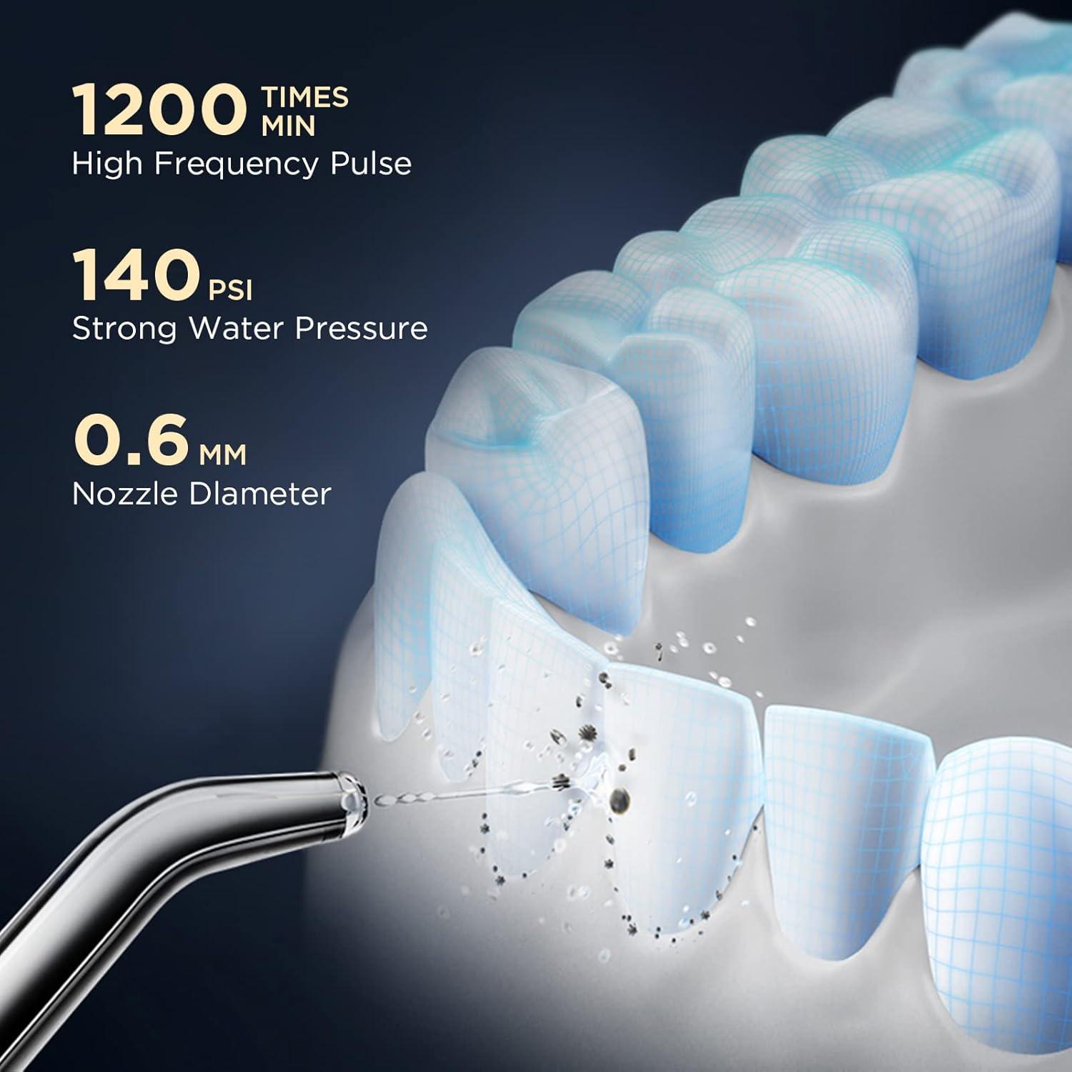 Irrigador Oral Portátil SYNHOPE M6P Negro, 3 Modos, IPX7