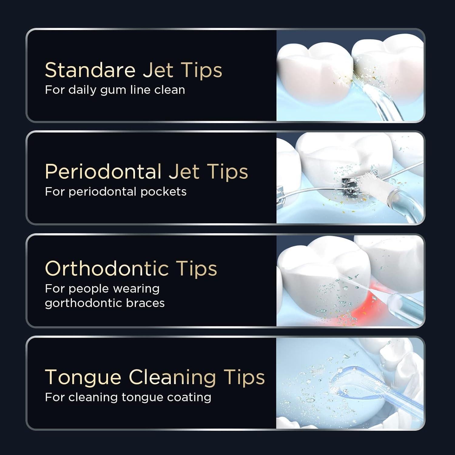 Irrigador Oral Portátil SYNHOPE M6P Negro, 3 Modos, IPX7