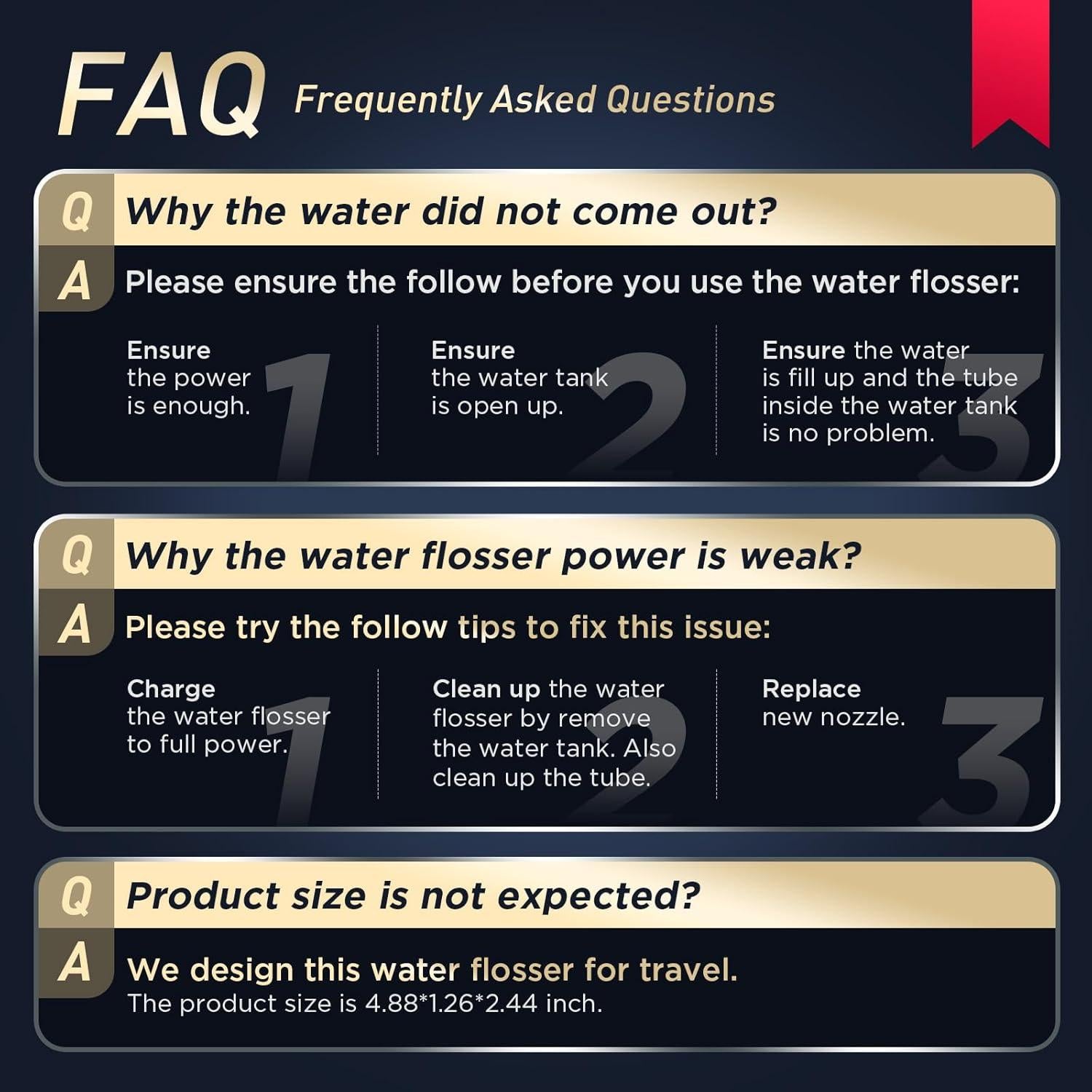 Irrigador Oral Portátil SYNHOPE M6P Negro, 3 Modos, IPX7