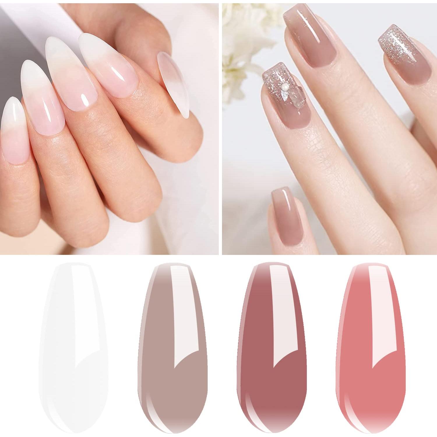 Kit de Esmalte de Uñas Vishine 4pcs Gel 8ml Transparente Nude