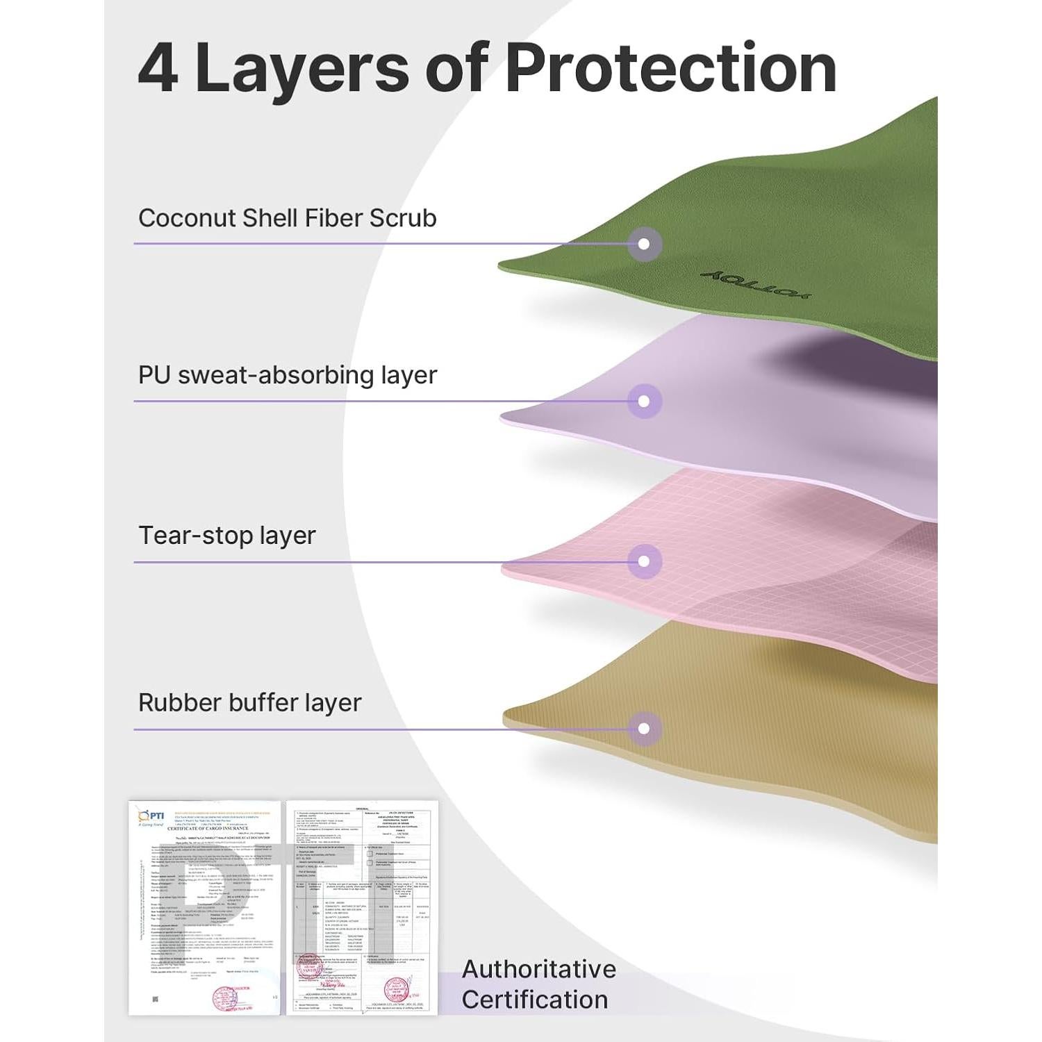 Esterilla de Yoga Antideslizante YOTTOY 182.88x66.04cm Verde