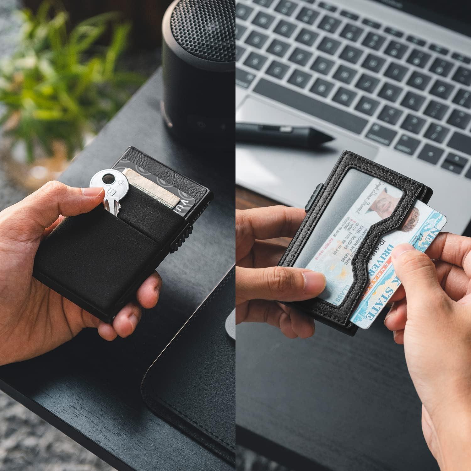 Billetera Minimalista VULKIT RFID con Ventana ID y Soporte Tarjetas