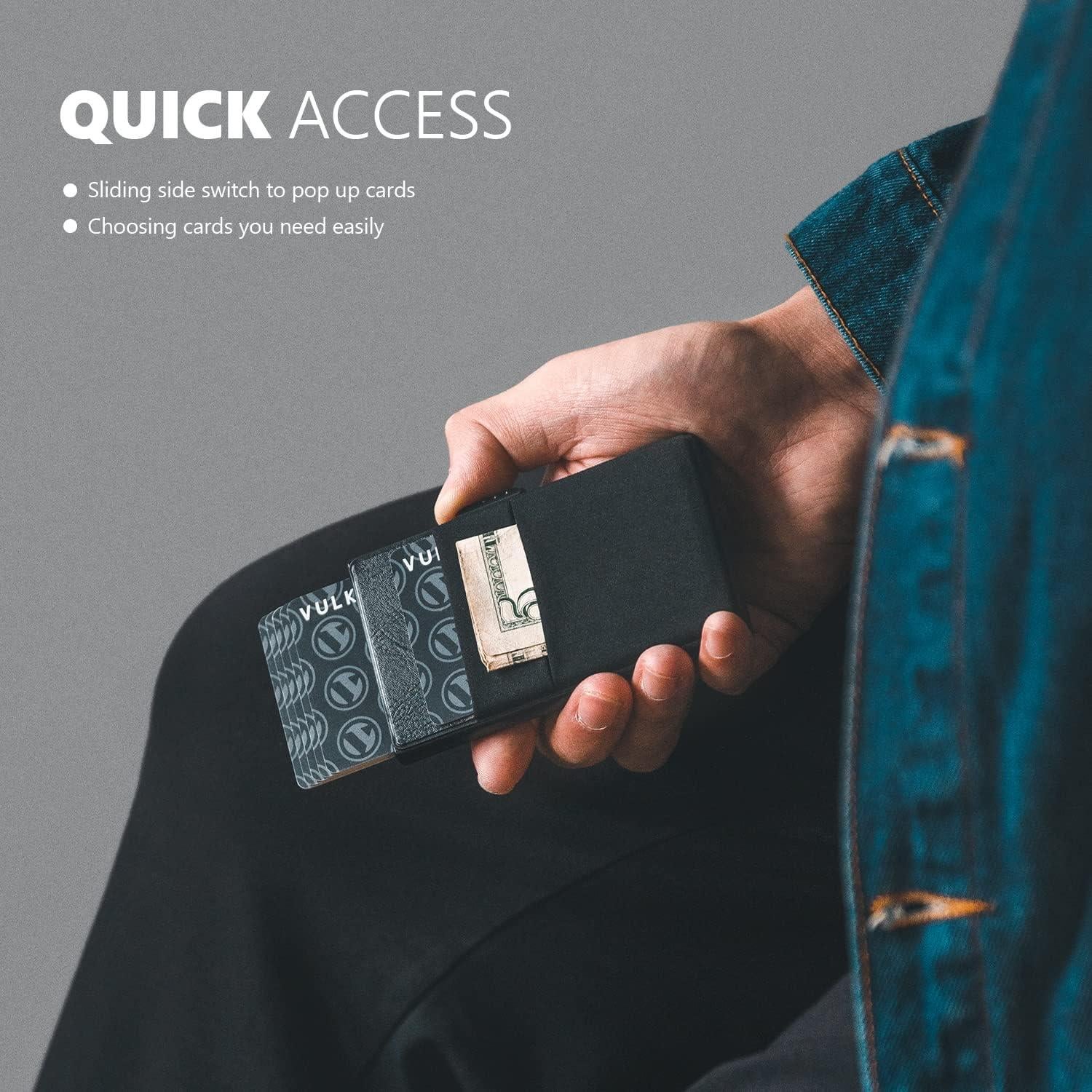 Billetera Minimalista VULKIT RFID con Ventana ID y Soporte Tarjetas