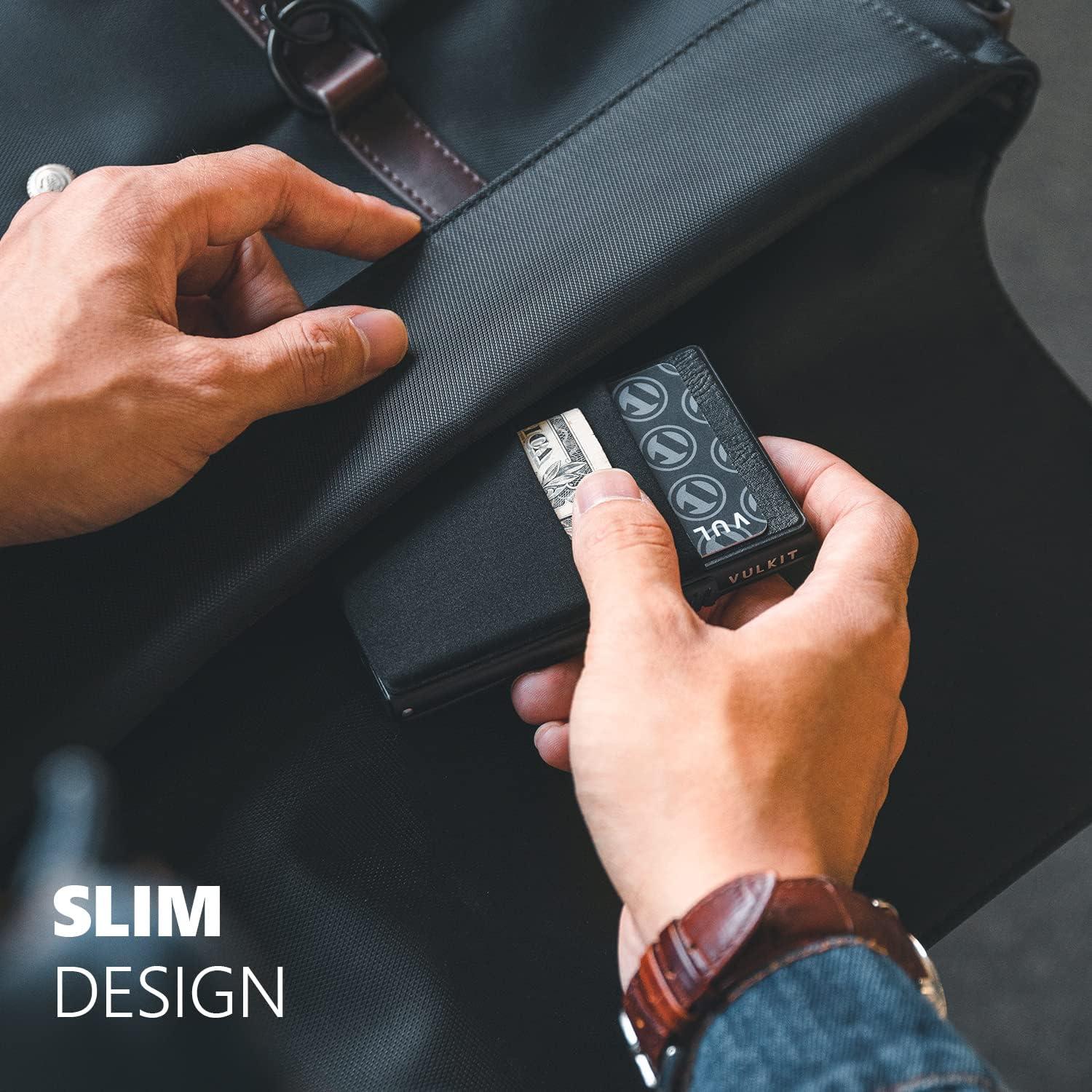 Billetera Minimalista VULKIT RFID con Ventana ID y Soporte Tarjetas