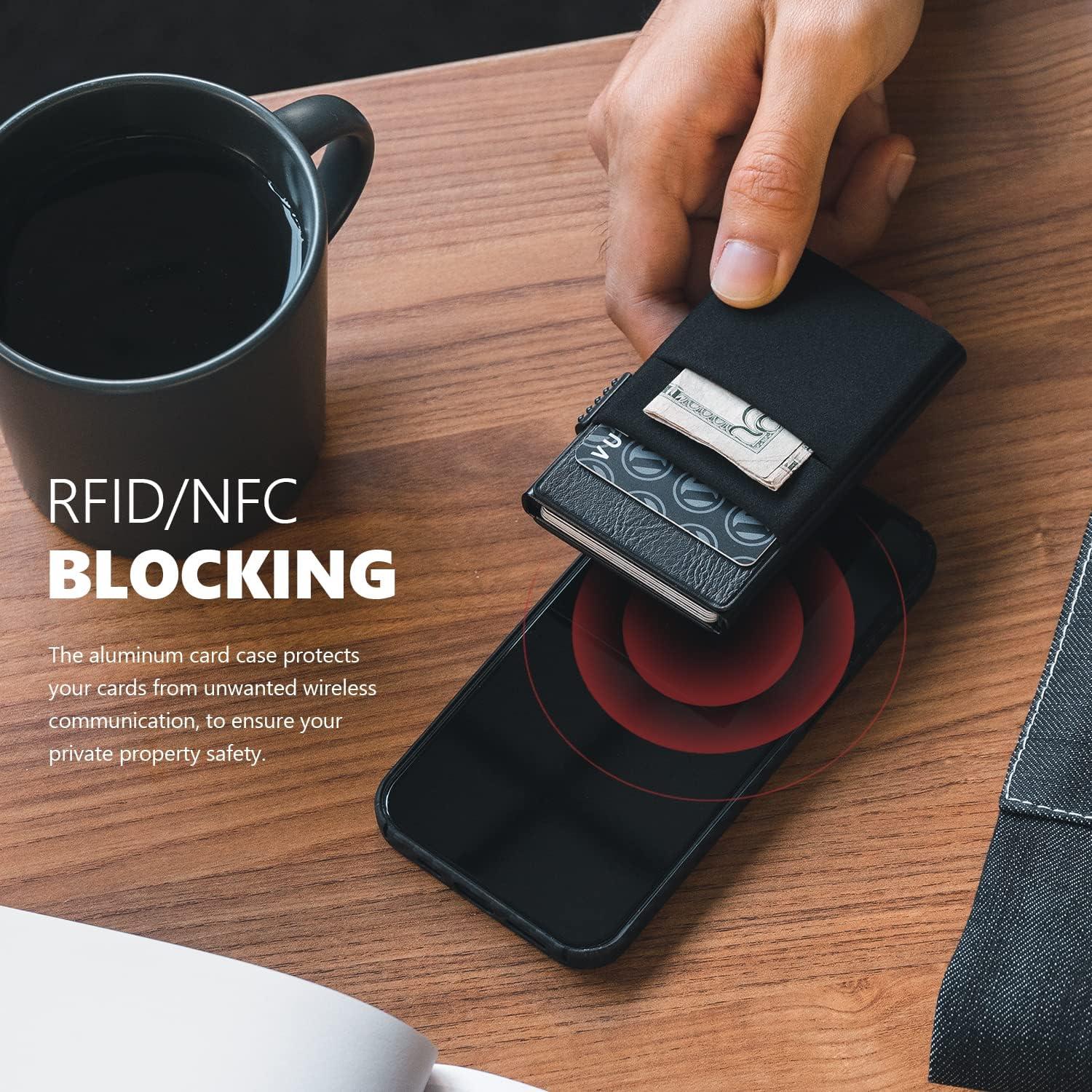 Billetera Minimalista VULKIT RFID con Ventana ID y Soporte Tarjetas
