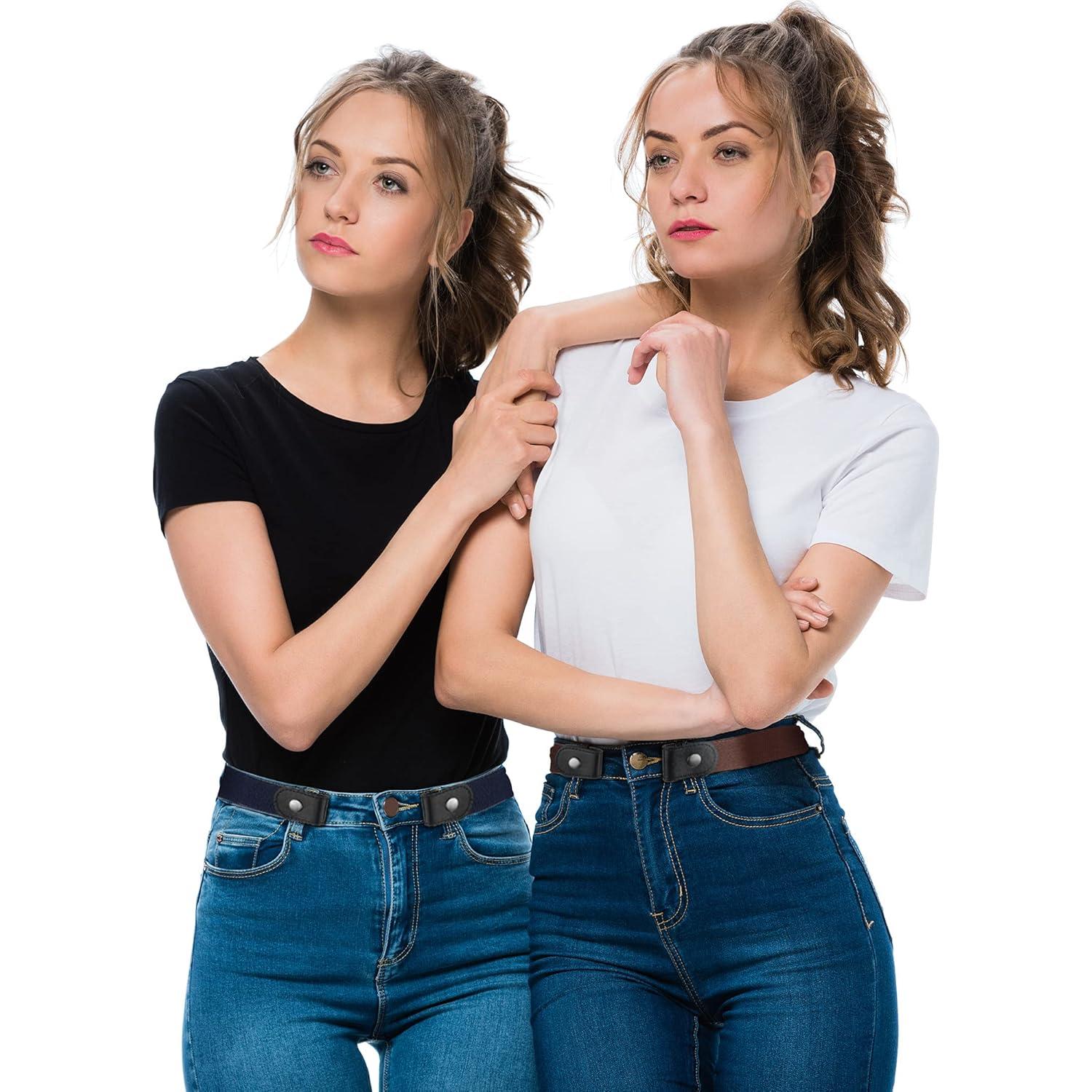 4 Cinturones Elásticos Sin Hebilla Unisex Ajustables 60-100 cm