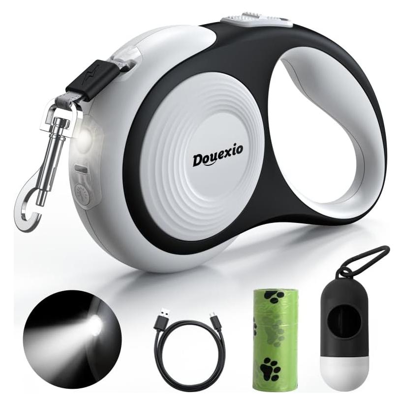 Correa de Perro Retráctil Douexio con Linterna LED 4.88m