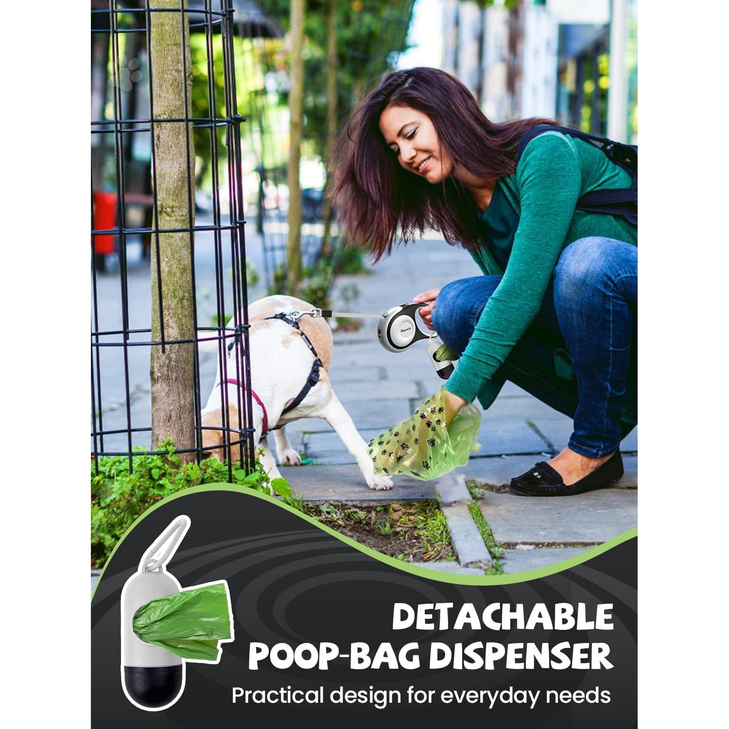 Correa de Perro Retráctil Douexio con Linterna LED 4.88m