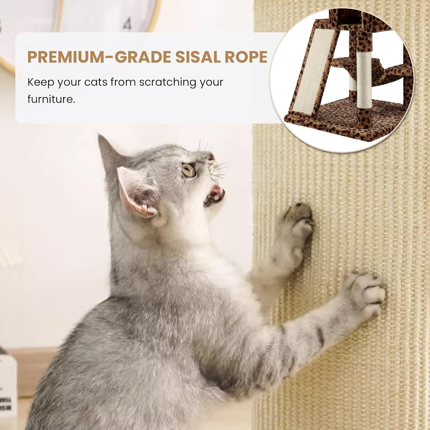 Torre para Gatos SHA CERLIN 167 cm Estampado Leopardo