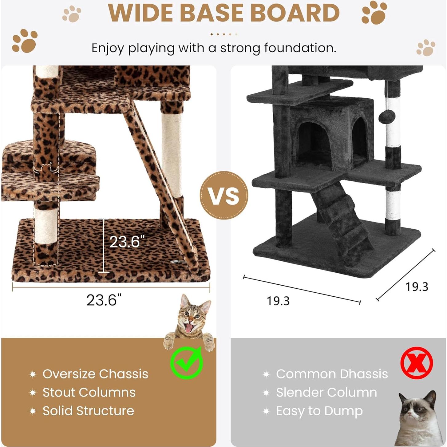 Torre para Gatos SHA CERLIN 167 cm Estampado Leopardo