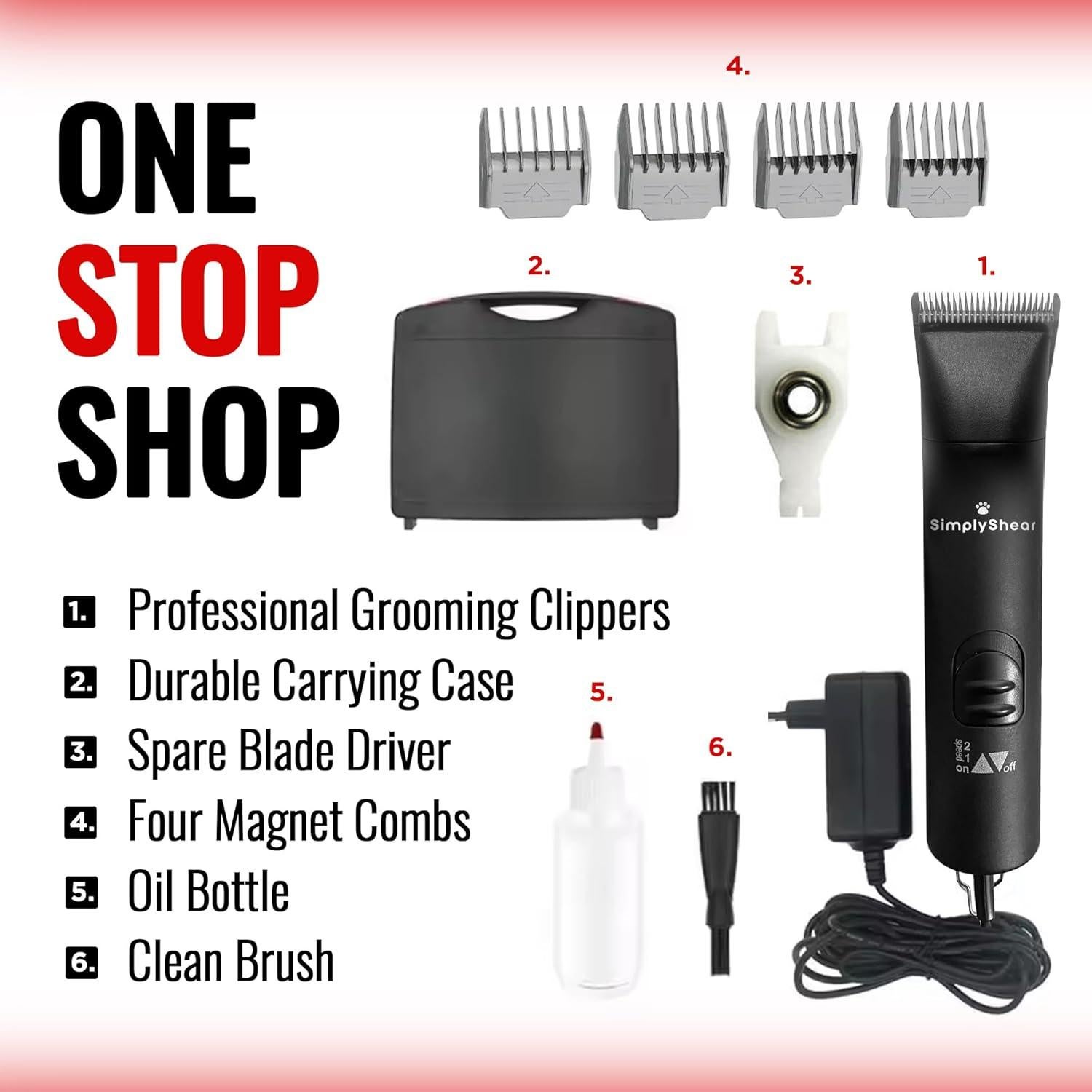 Cortadora de Perros SIMPLYSHEAR SS100 2 Velocidades Silenciosa