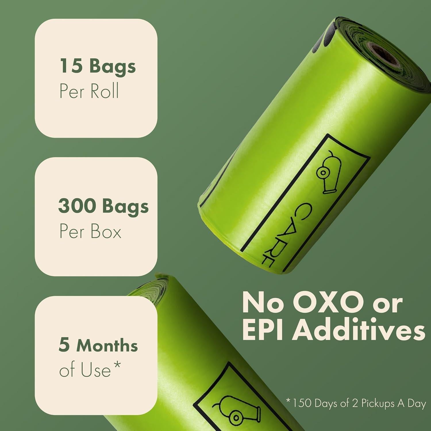 Bolsas Compostables para Perros y Gatos Carrywell 300 Unidades