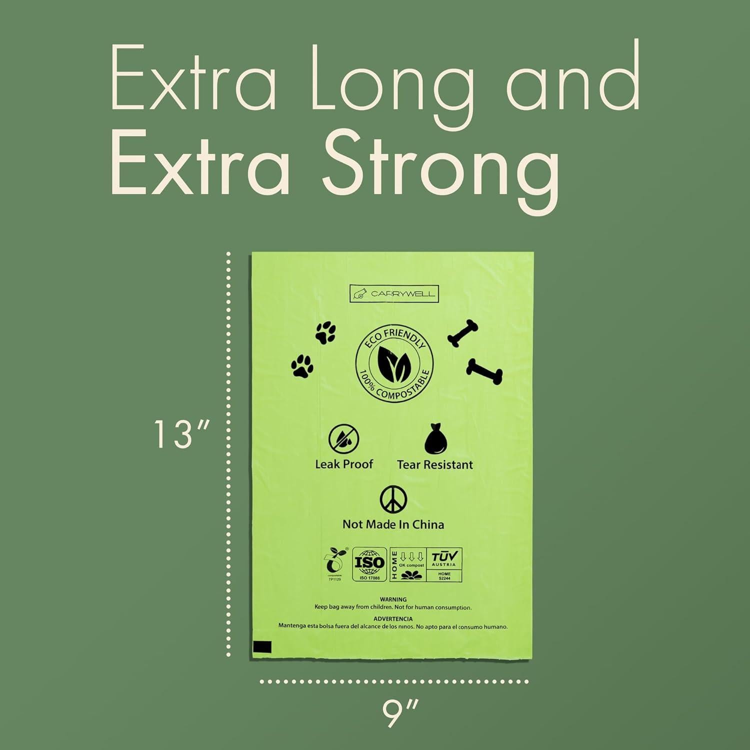 Bolsas Compostables para Perros y Gatos Carrywell 300 Unidades