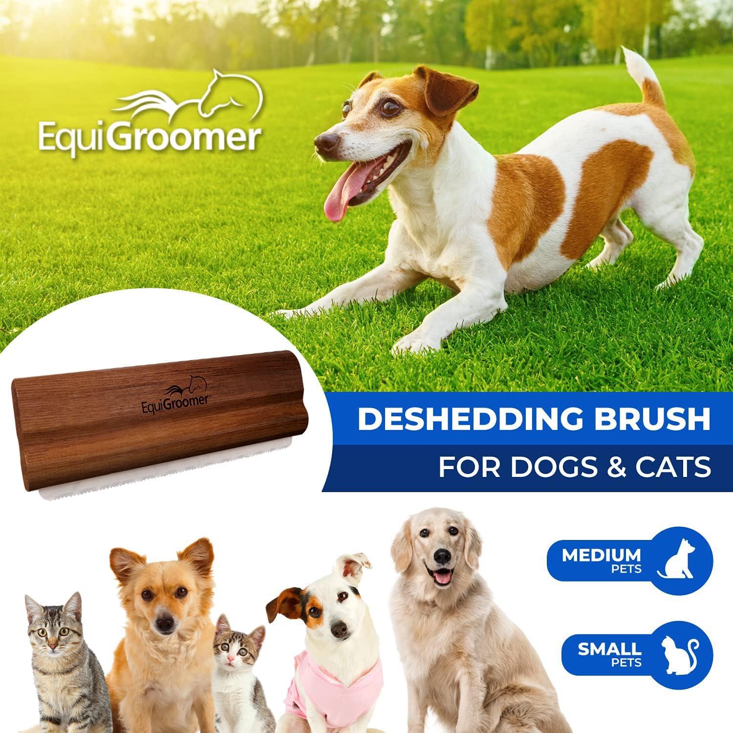 Cepillo Deshedding EquiGroomer para Perros y Gatos - Caoba