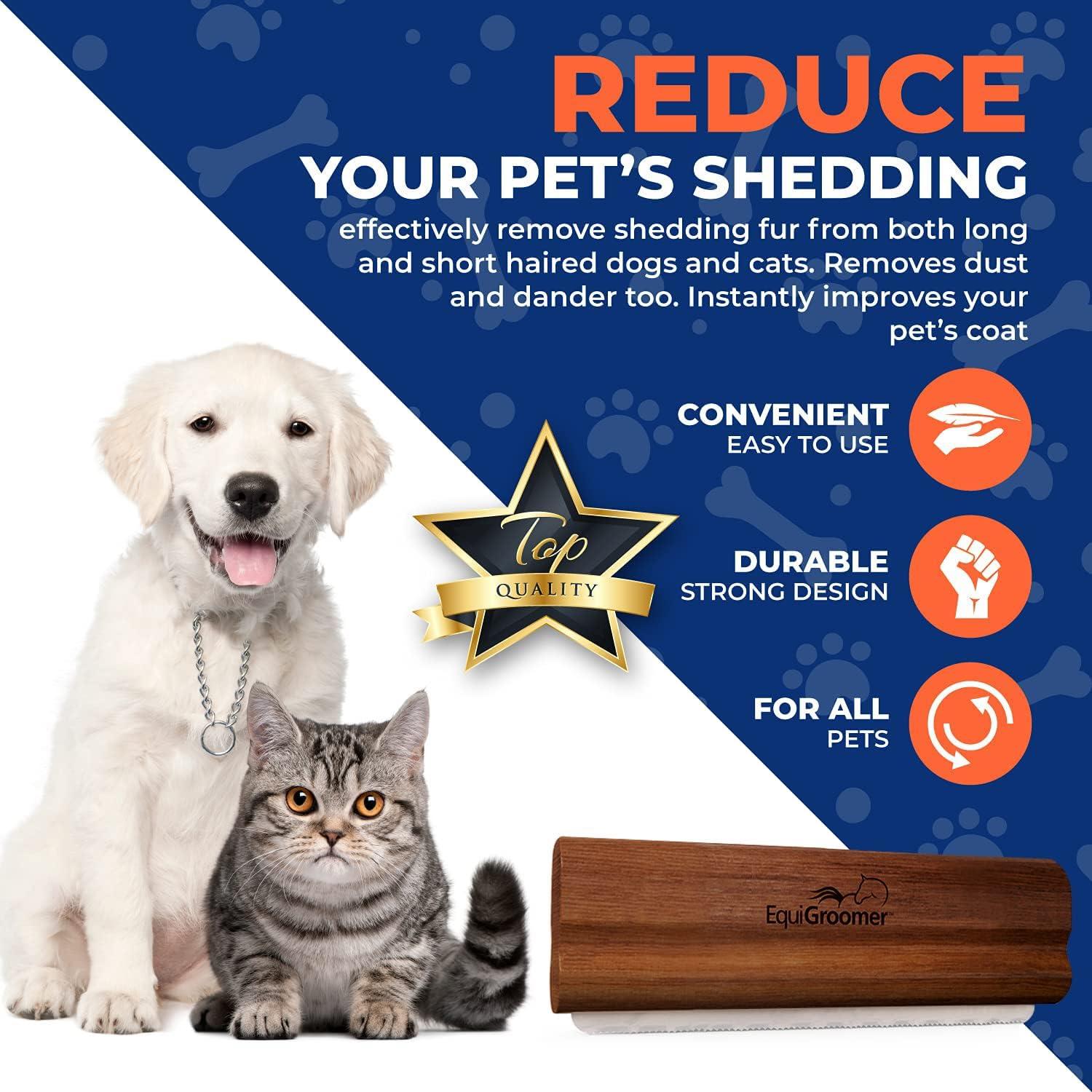 Cepillo Deshedding EquiGroomer para Perros y Gatos - Caoba