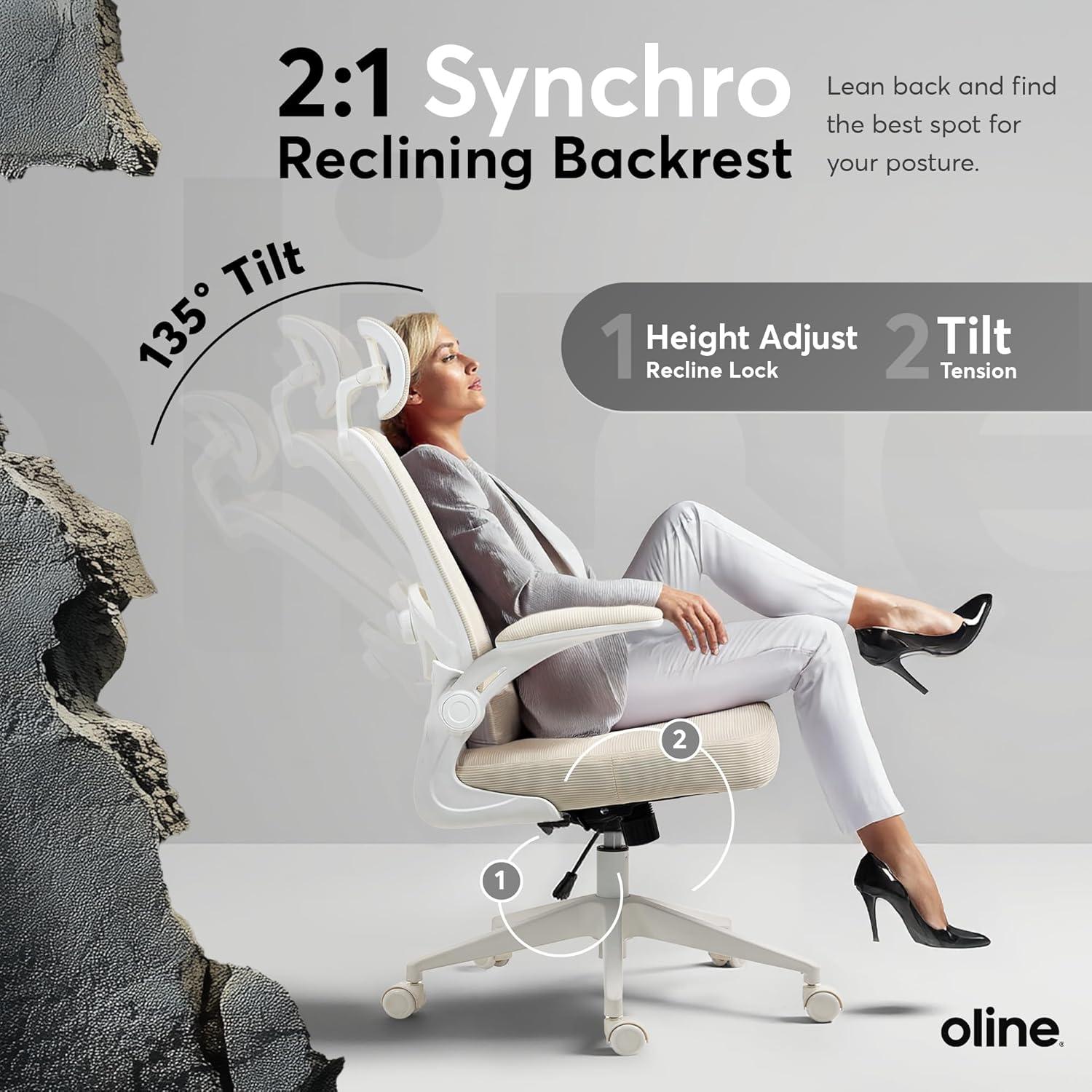 Silla de Oficina Ergonómica Oline ErgoAir - Soporte Lumbar Ajustable