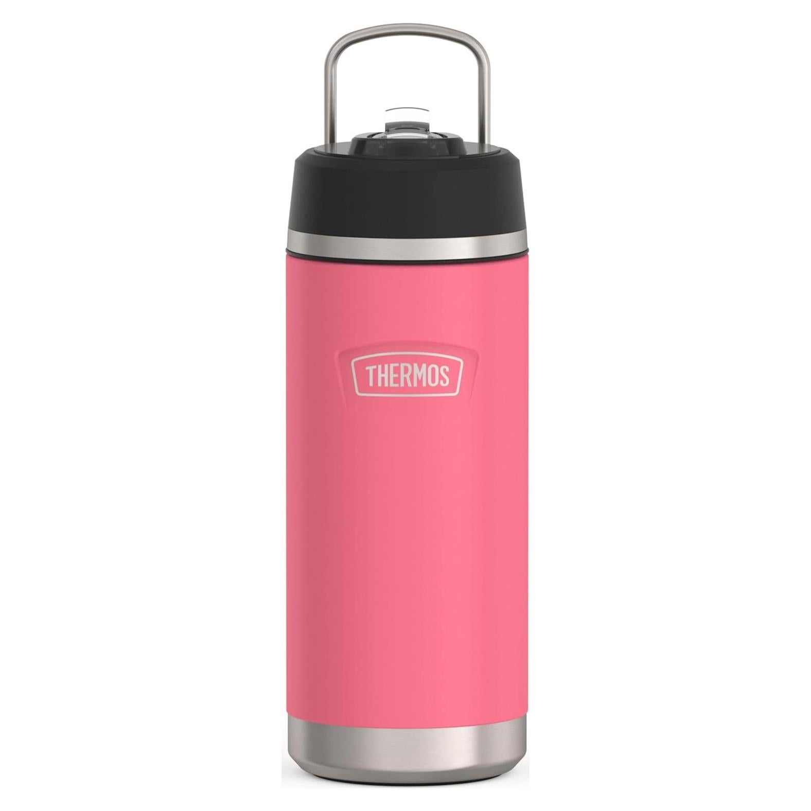 Botella de Agua Aislada THERMOS 532 ml Rosa Fucsia con Popote