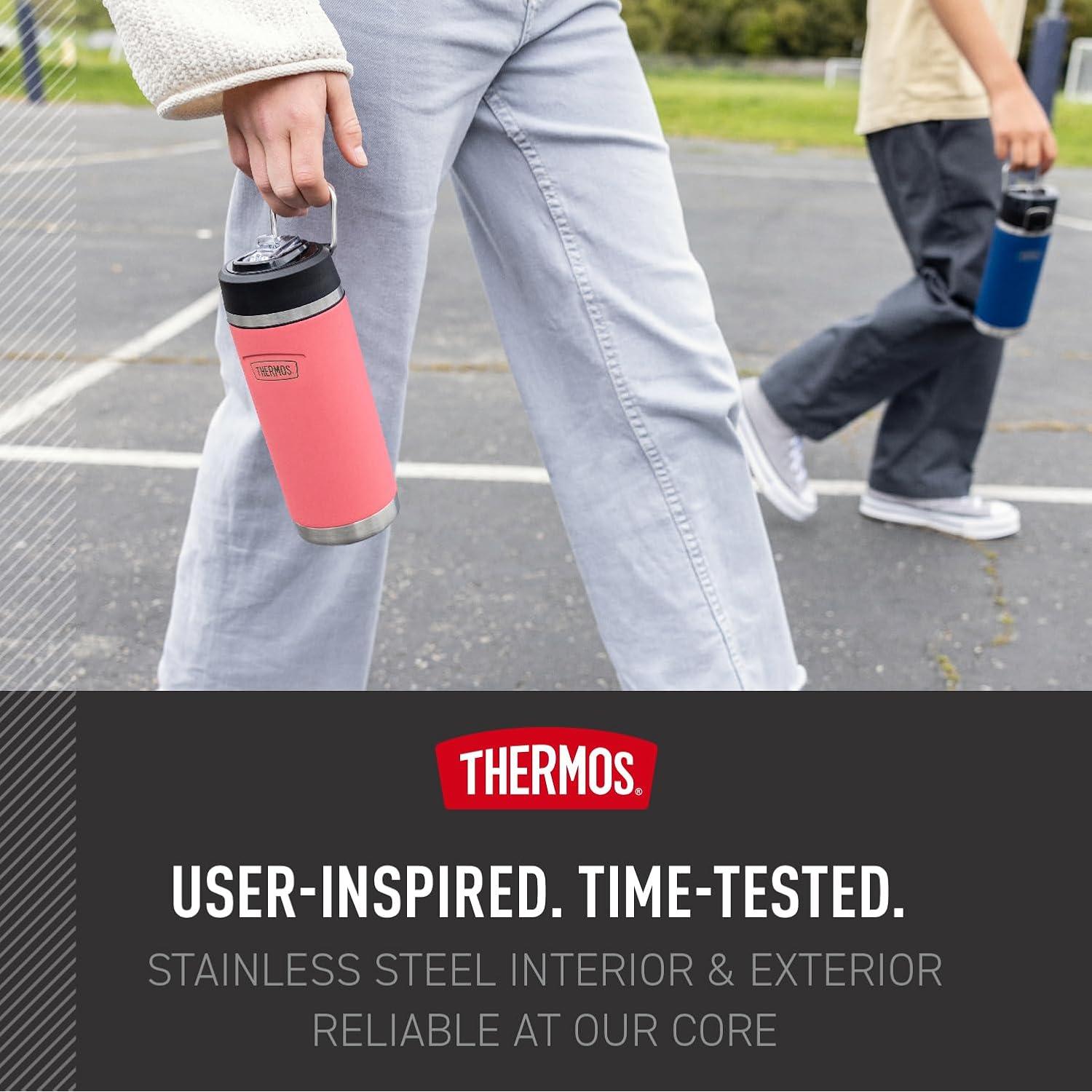 Botella de Agua Aislada THERMOS 532 ml Rosa Fucsia con Popote