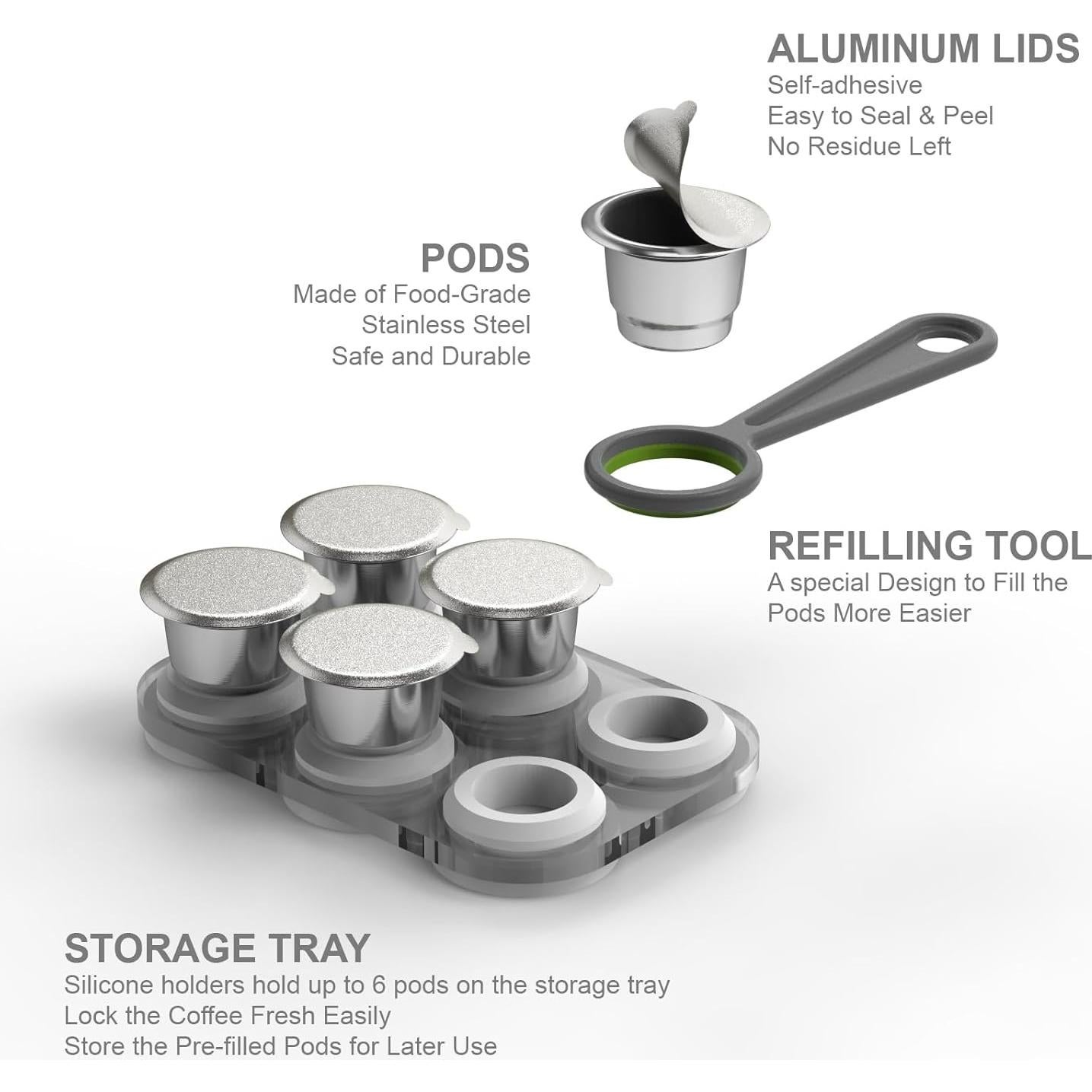 Cápsulas Reutilizables Triplot para Nespresso OriginalLine - 6 Pcs