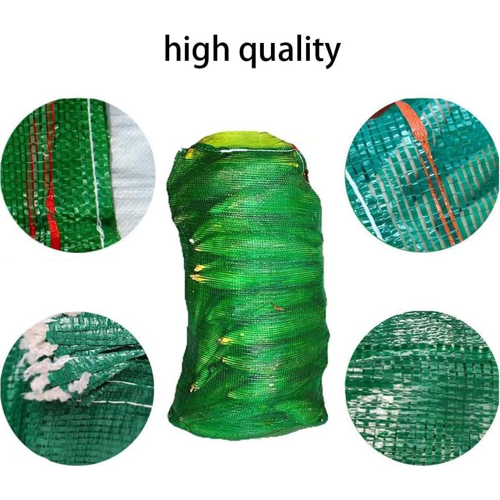 10 Bolsas de Malla Reutilizables Verde 53x85 cm Soportan 29 kg