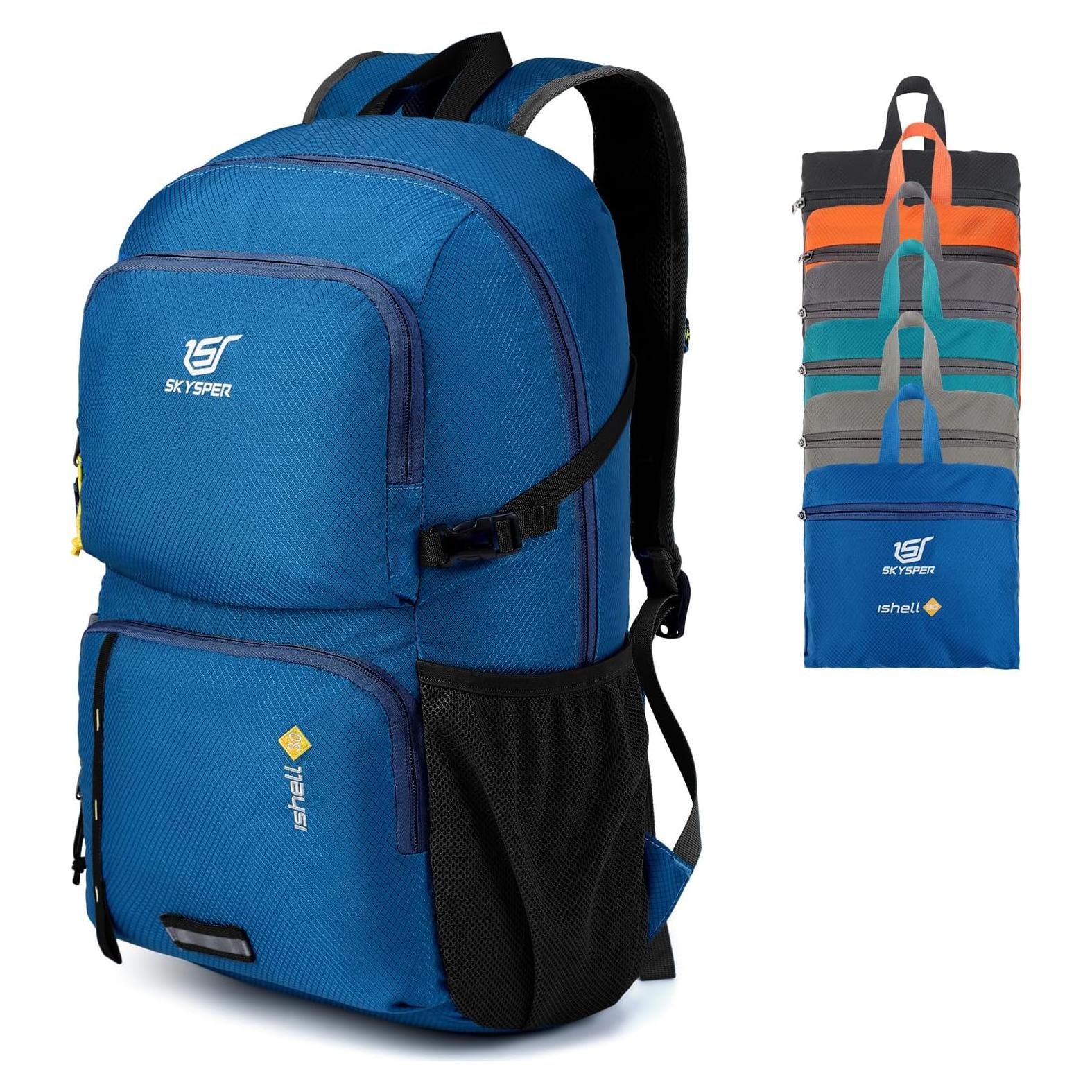 Mochila Plegable Ligera SKYSPER ISHELL30 30L Azul