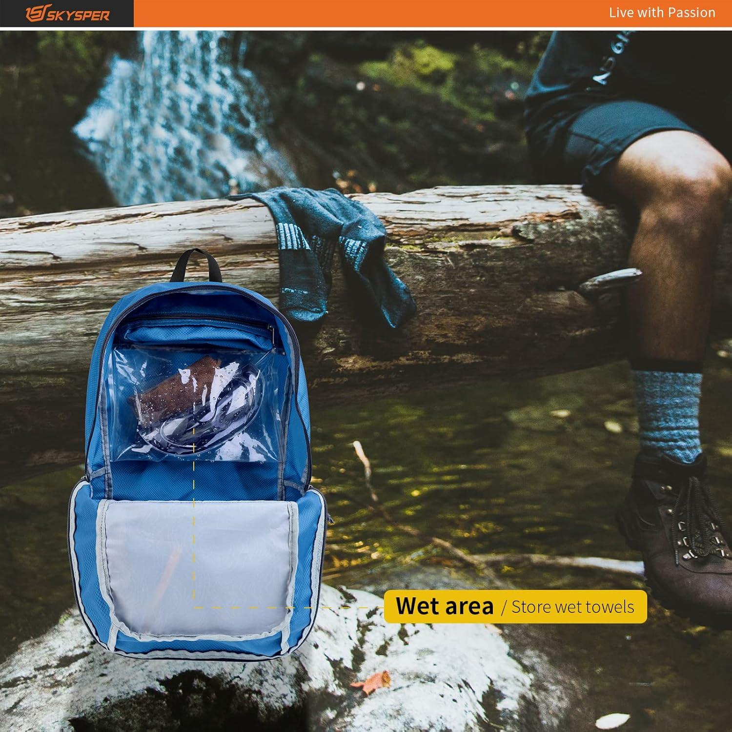 Mochila Plegable Ligera SKYSPER ISHELL30 30L Azul