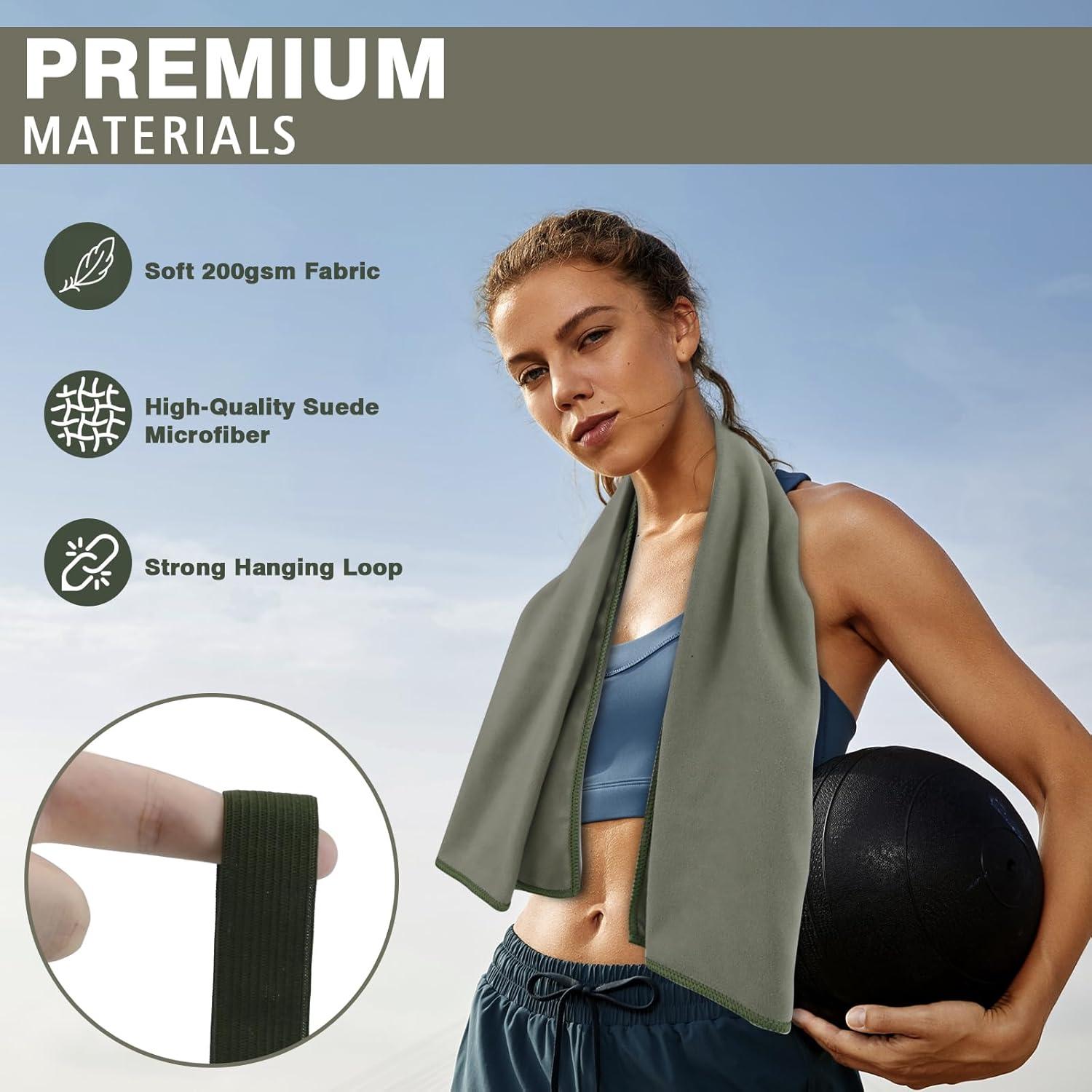 Toalla de Camping Vnoss 3 Tamaños Microfibra Verde Militar