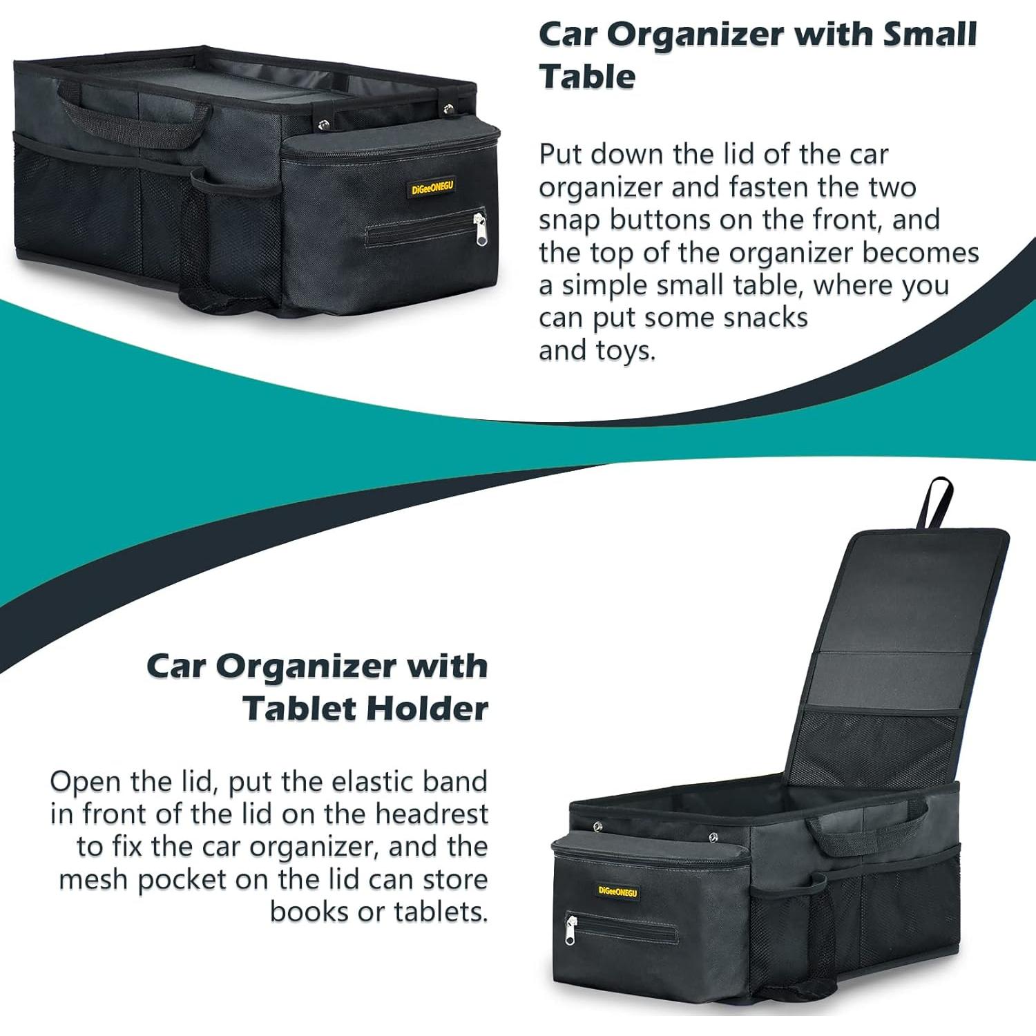 Organizador de Asiento de Coche DiGeeONEGU Plegable 2 Compartimentos