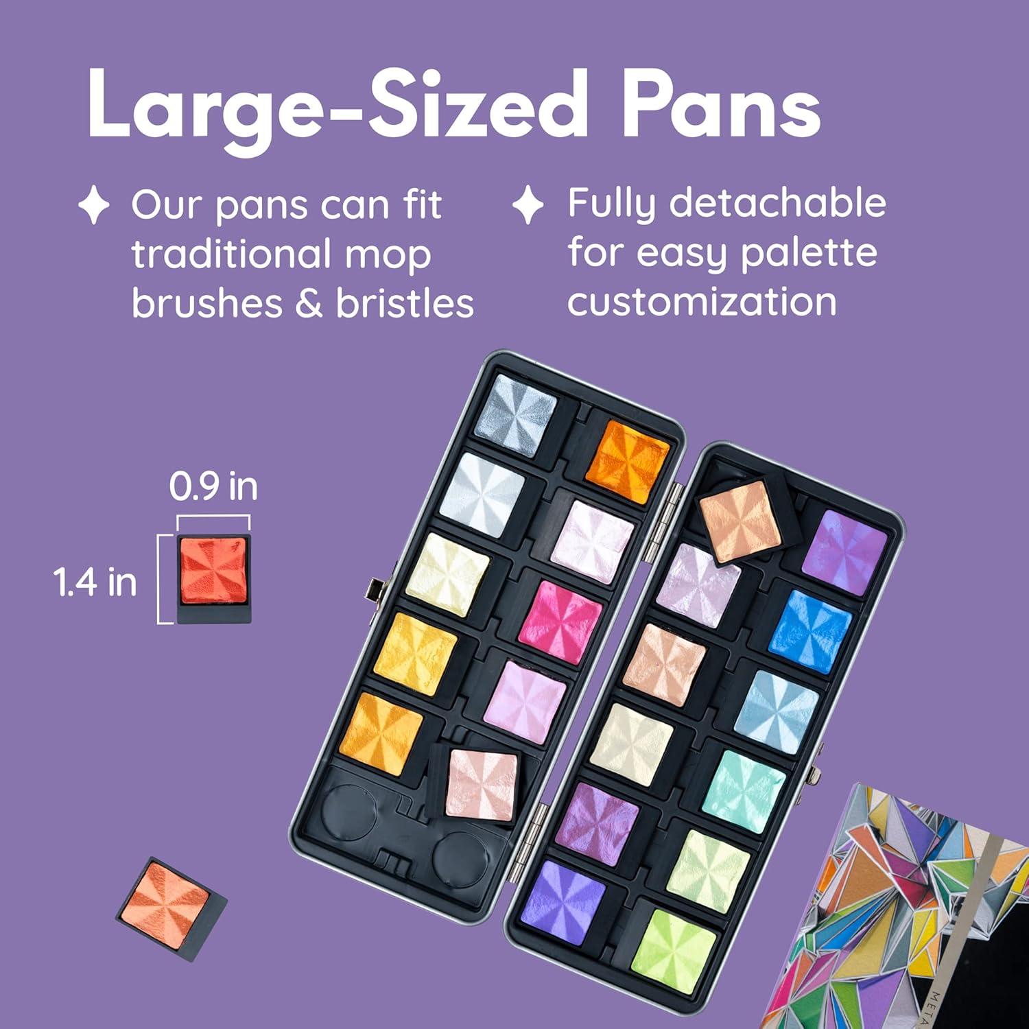 Juego de Acuarelas Metálicas Profesionales MozArt 24 Colores