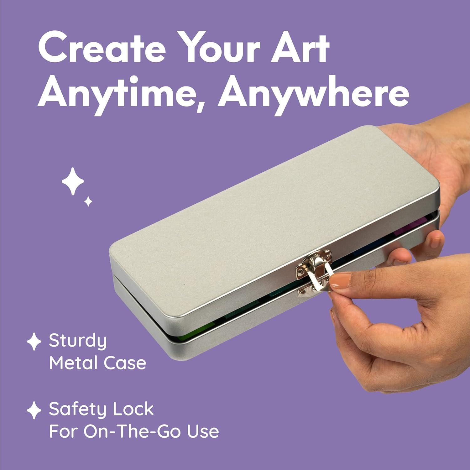 Juego de Acuarelas Metálicas Profesionales MozArt 24 Colores