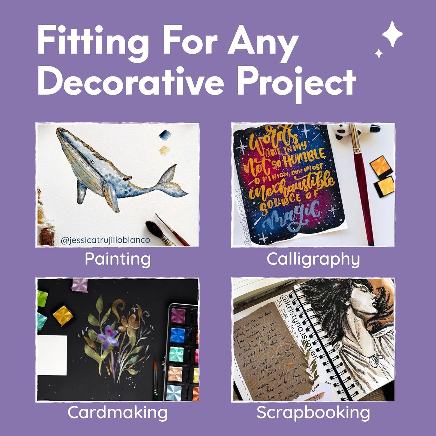 Juego de Acuarelas Metálicas Profesionales MozArt 24 Colores