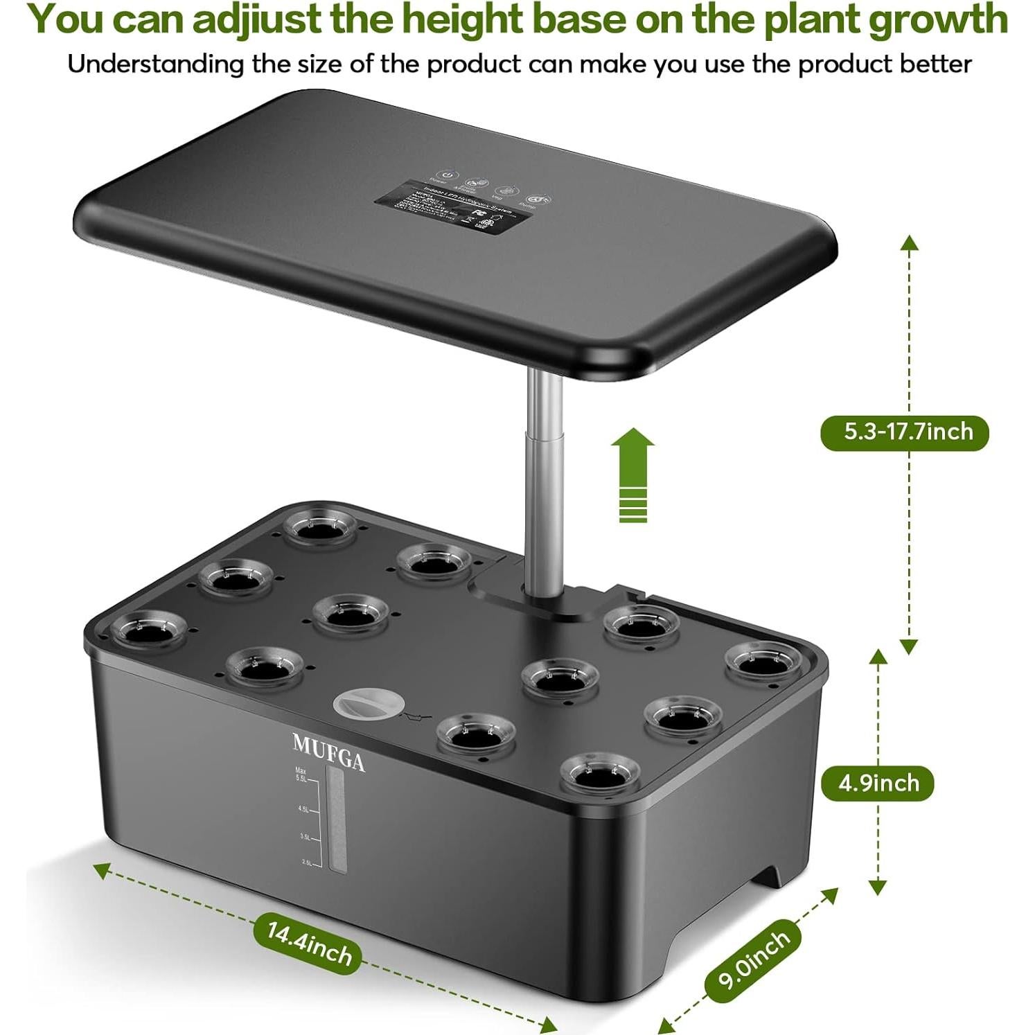 Sistema de Cultivo Hidropónico MUFGA 12 Cápsulas con Luz LED