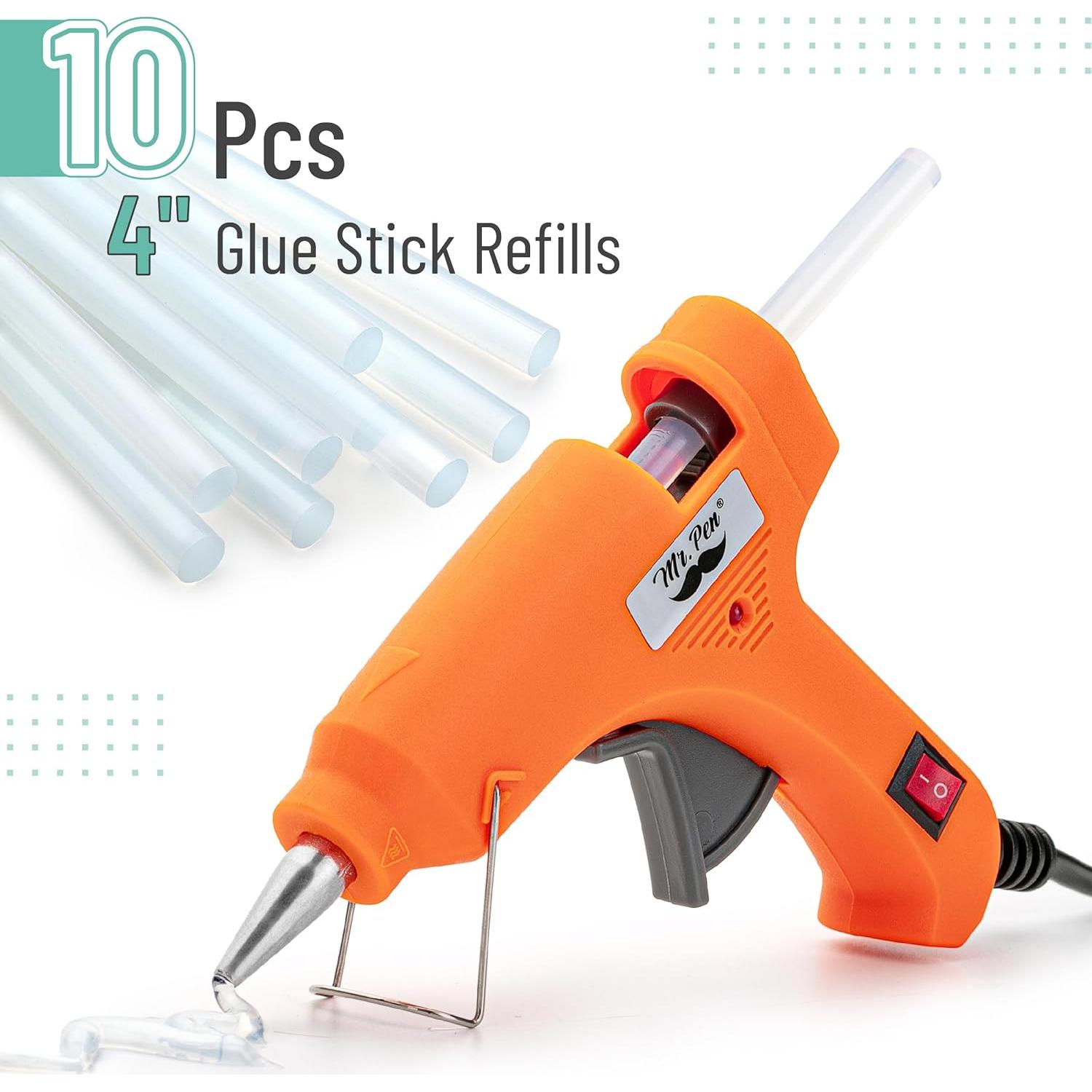 Pistola de Pegamento Caliente Mr. Pen 20W con 10 Palitos 10.16cm